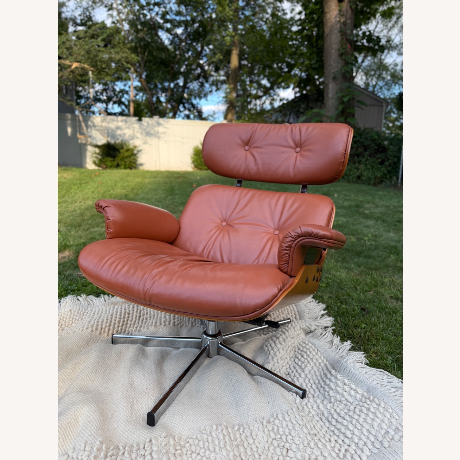 Cofemo Vintage Swivel / Rocker Chair & Ottoman Set - image-17