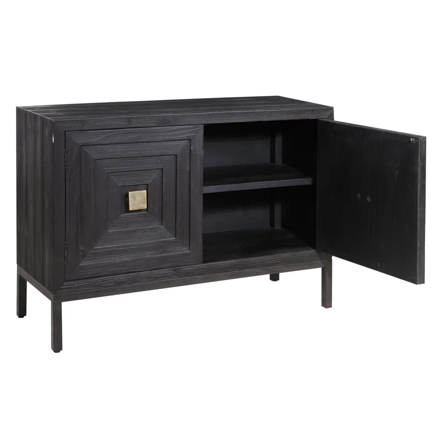 Joss & Main Black Geometric Delia 2-Door Cabinet - image-1