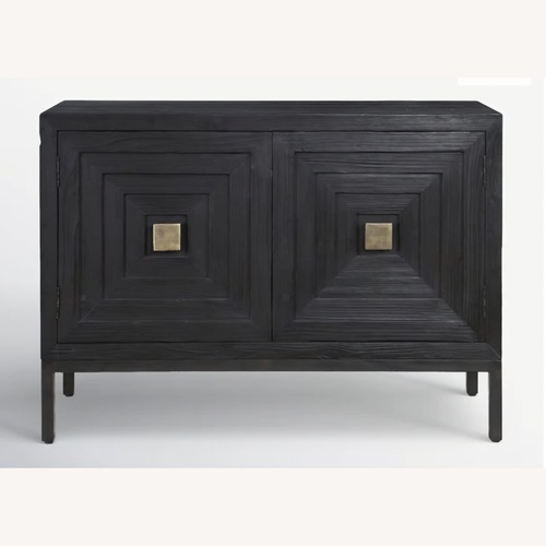 Used Joss & Main Black Geometric Delia 2-Door Cabinet for sale on AptDeco