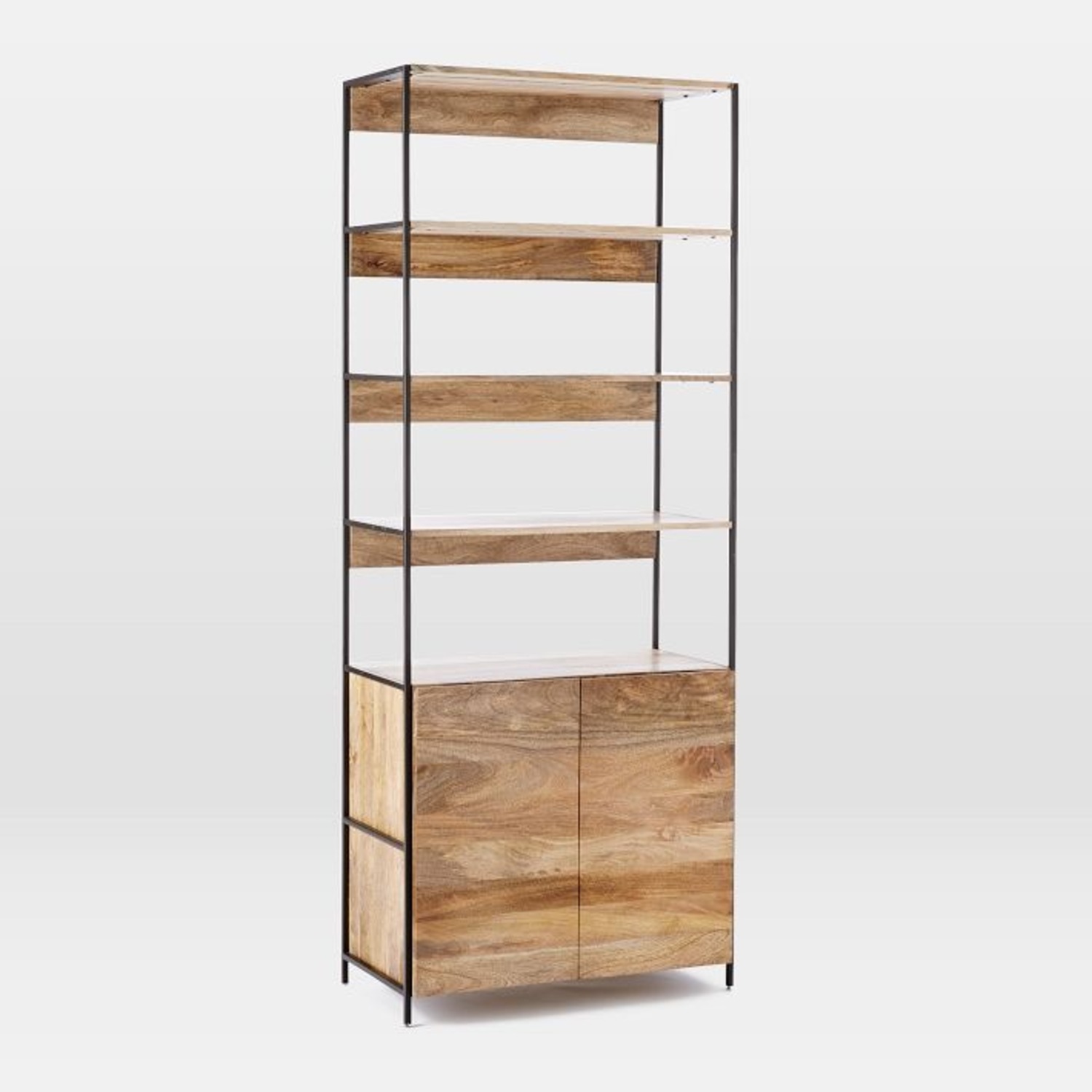 West Elm Industrial Bookshelf with Storage Cabinet - image-1
