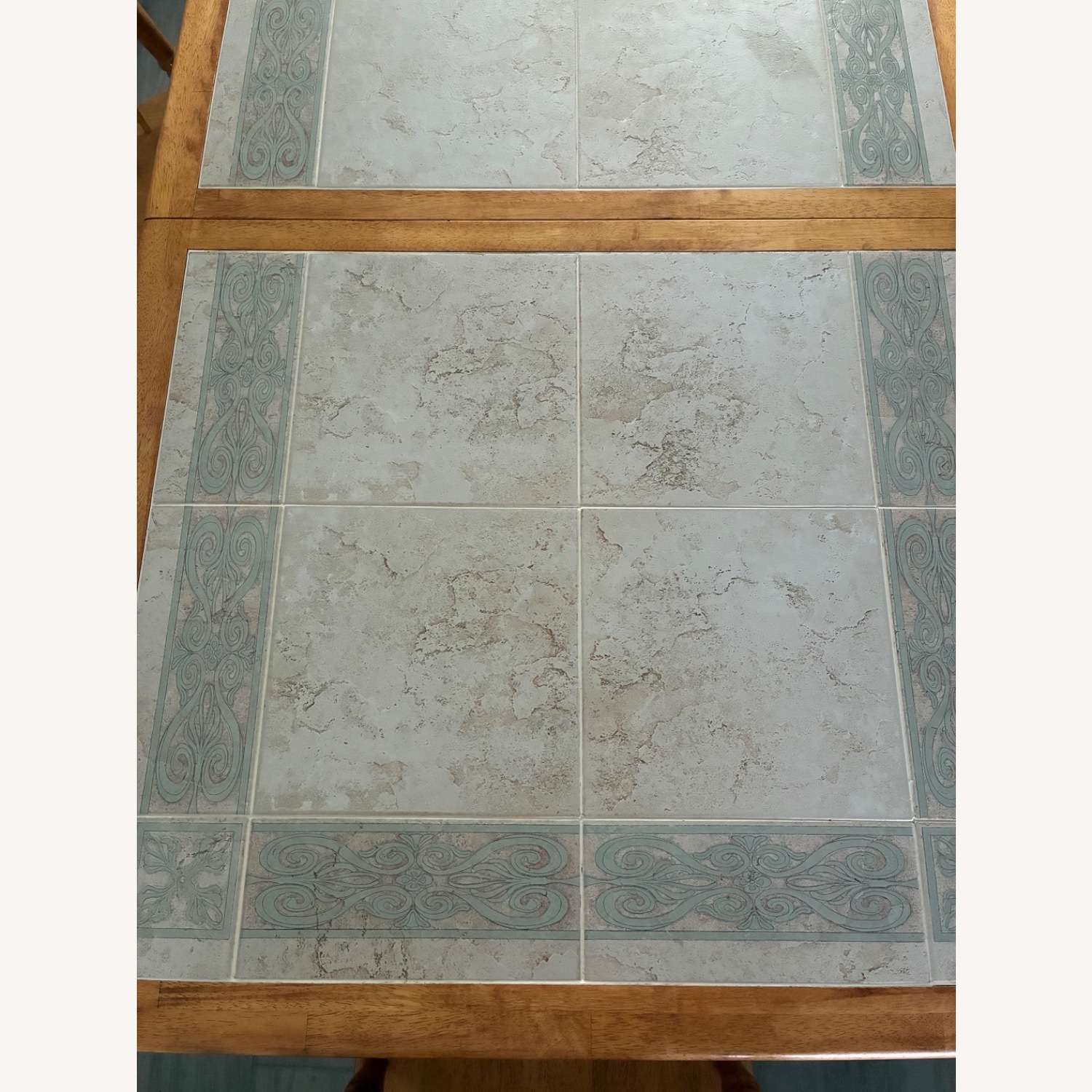 Wood and Tile Dining Table - image-4