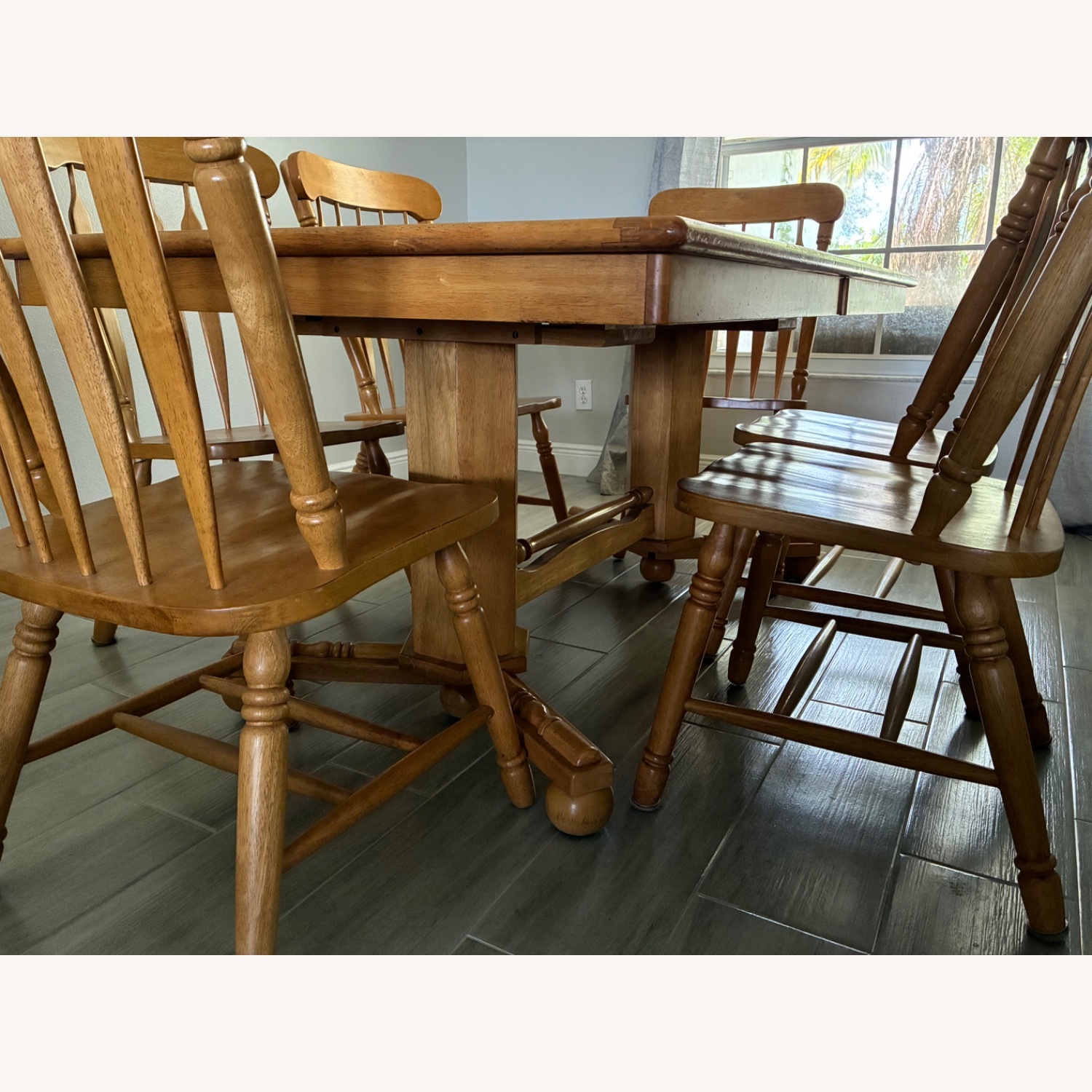 Wood and Tile Dining Table - image-3
