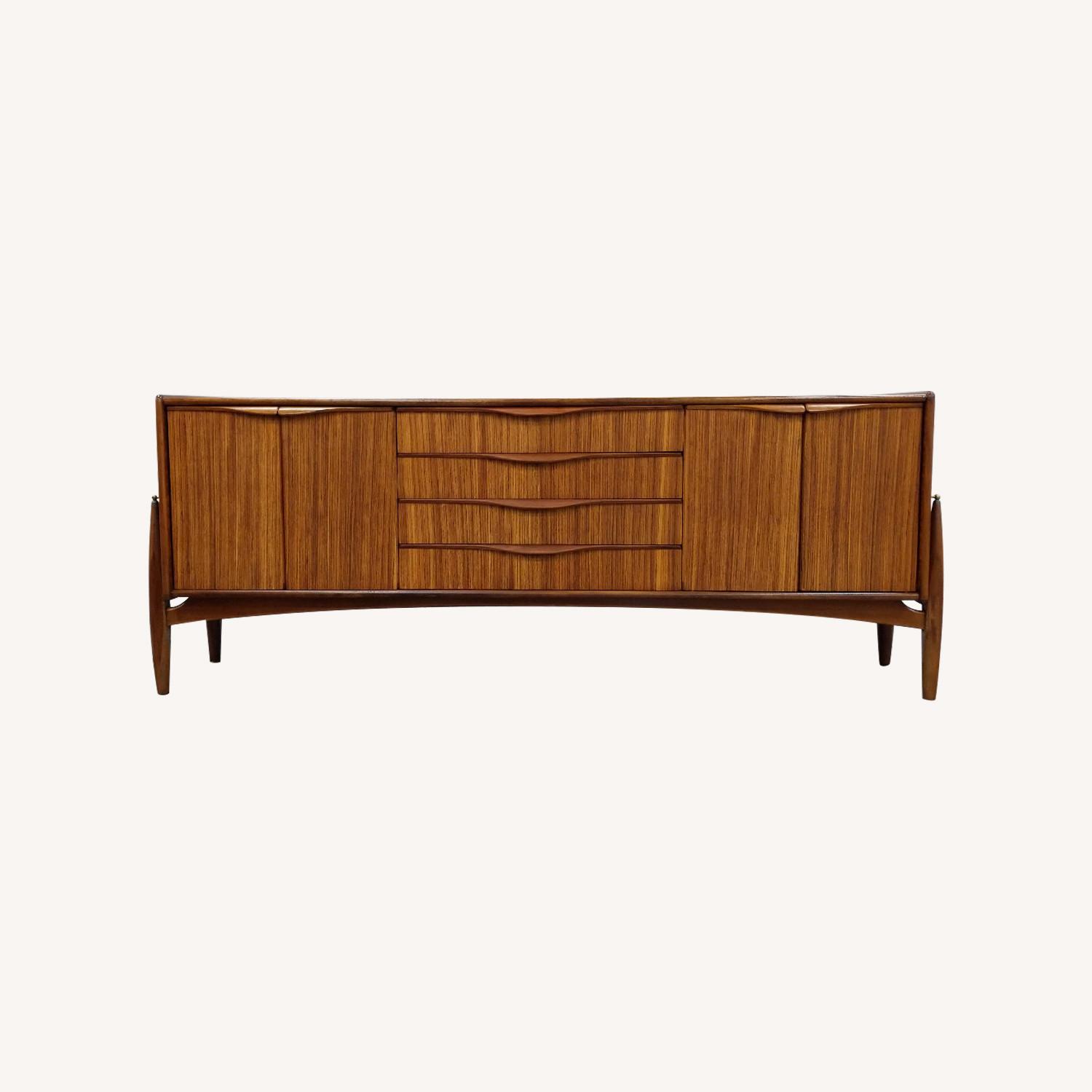 Vintage Mid Century Modern Zebrano Credenza - image-0