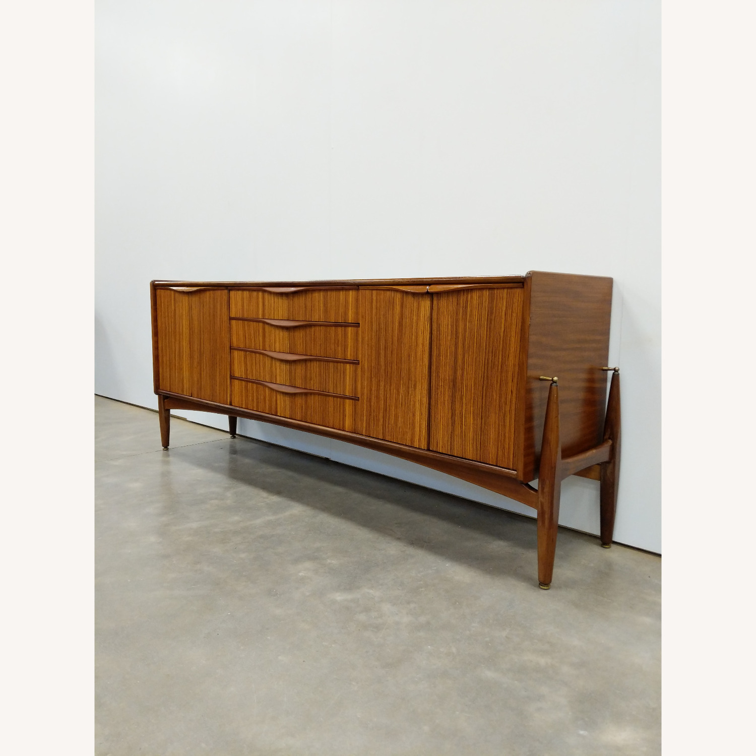 Vintage Mid Century Modern Zebrano Credenza - image-2