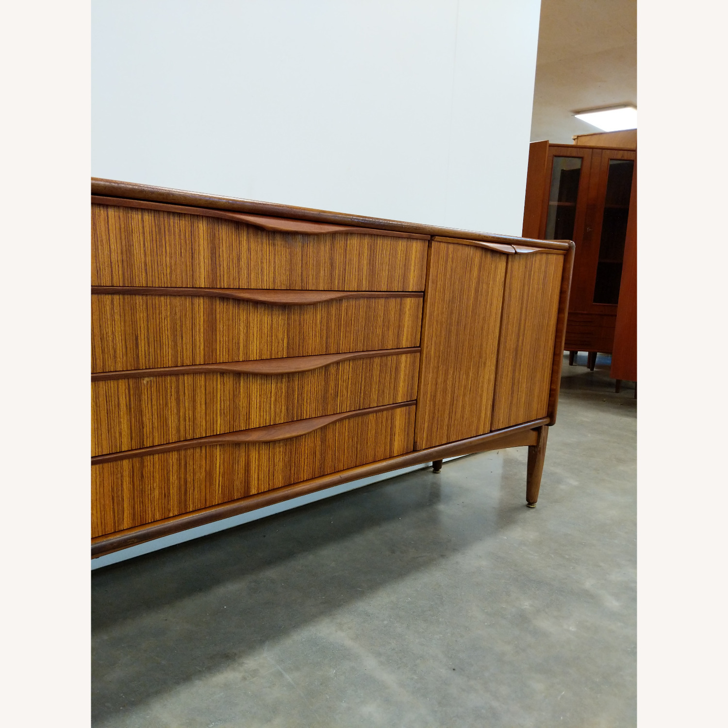Vintage Mid Century Modern Zebrano Credenza - image-8