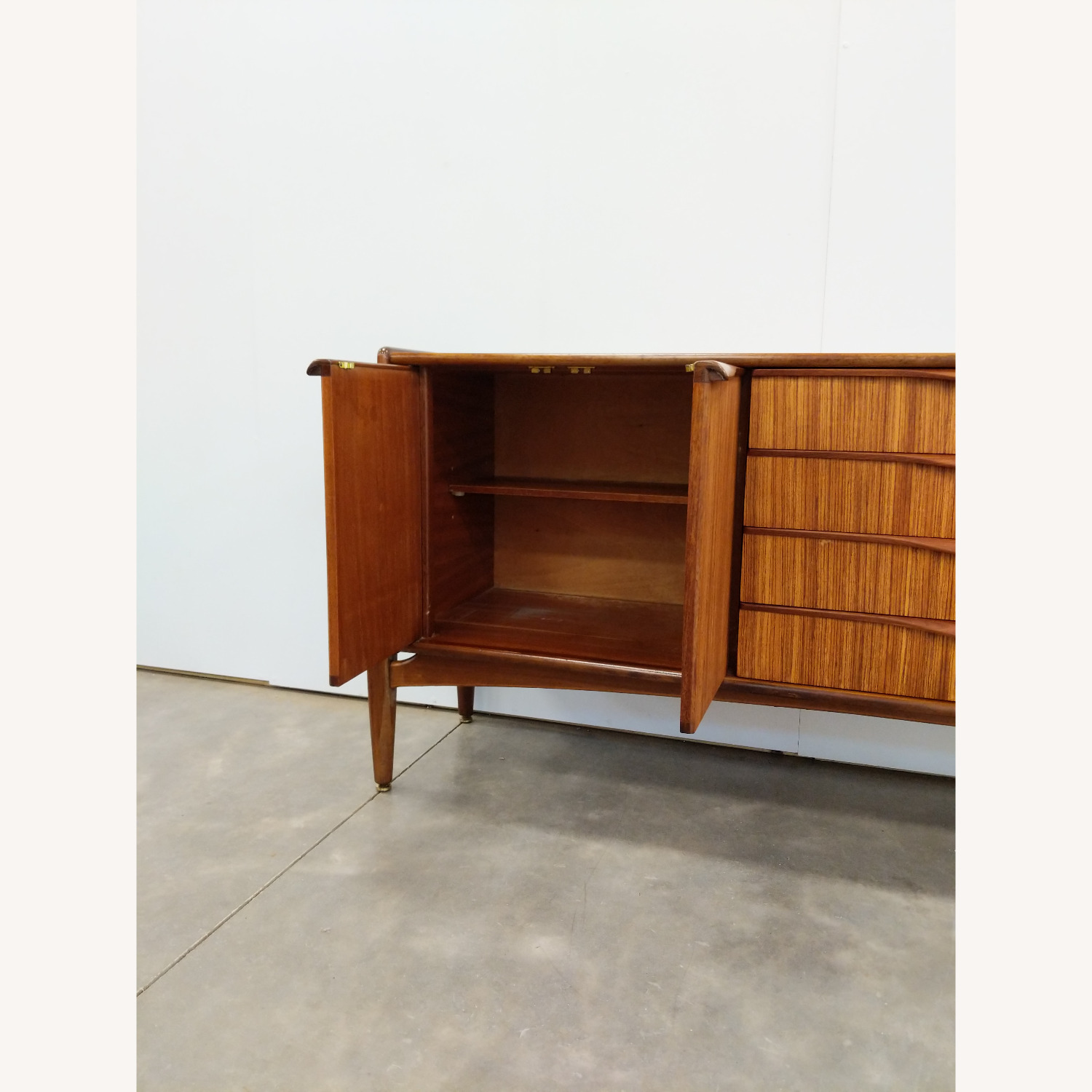 Vintage Mid Century Modern Zebrano Credenza - image-5