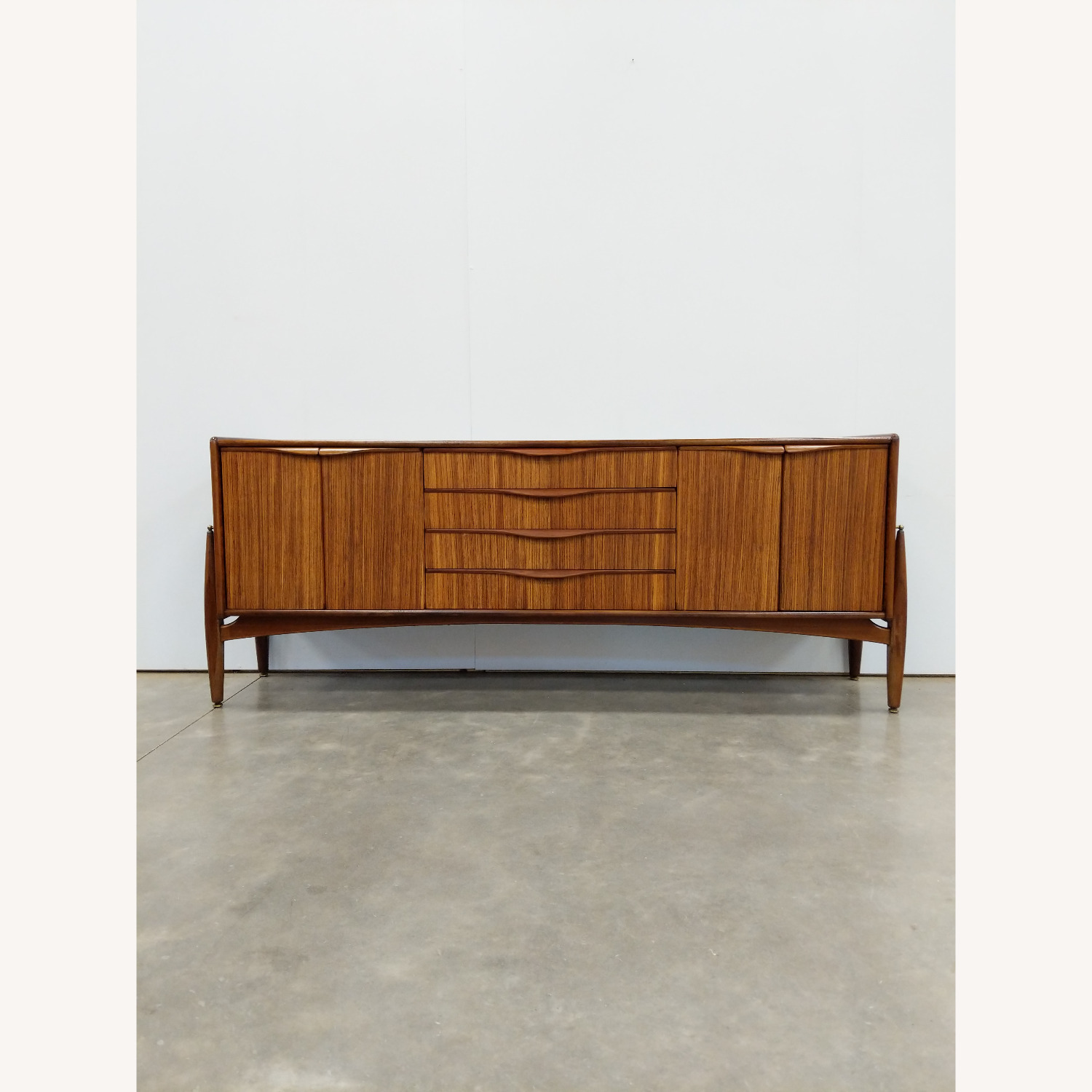 Vintage Mid Century Modern Zebrano Credenza - image-1