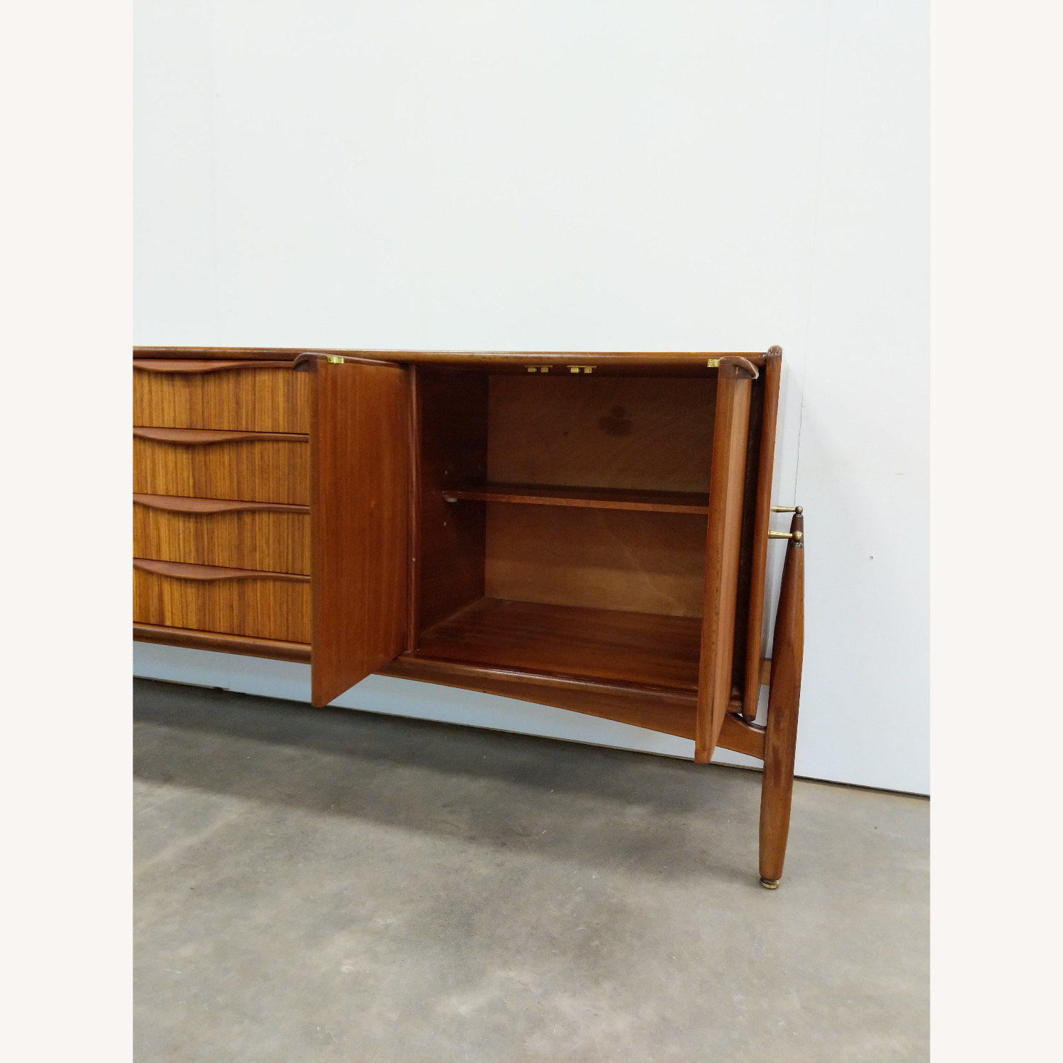 Vintage Mid Century Modern Zebrano Credenza - image-4