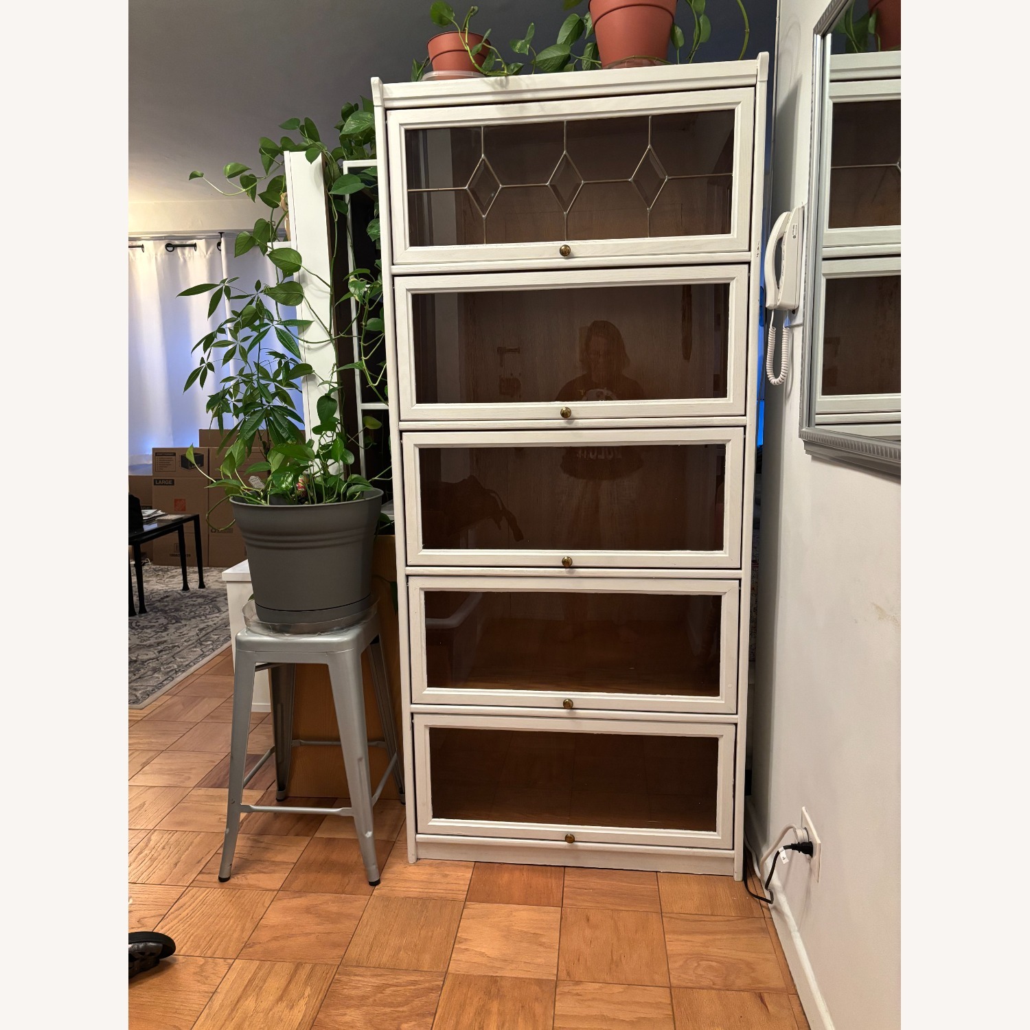 Oak Bookcase with Glass Doors - image-2