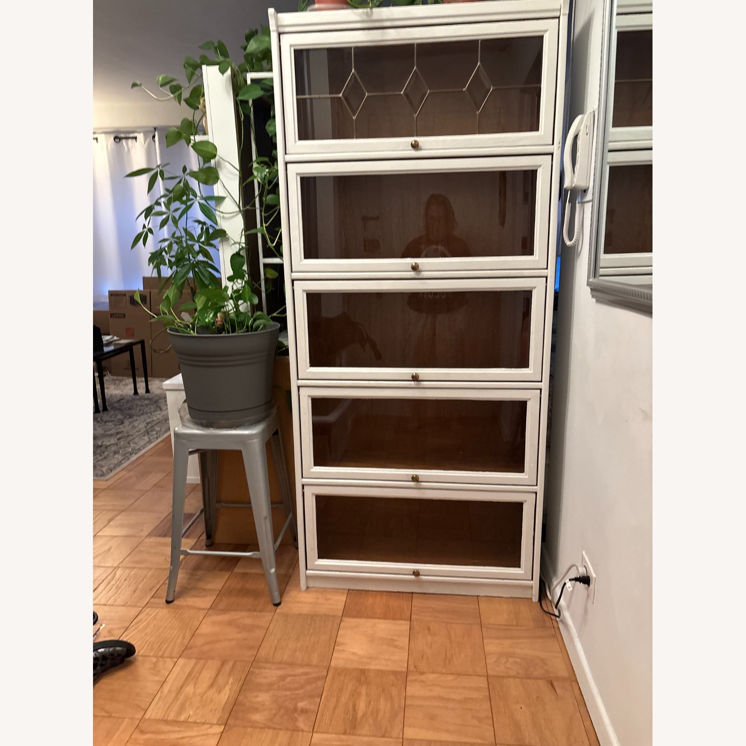 Oak Bookcase with Glass Doors - image-3