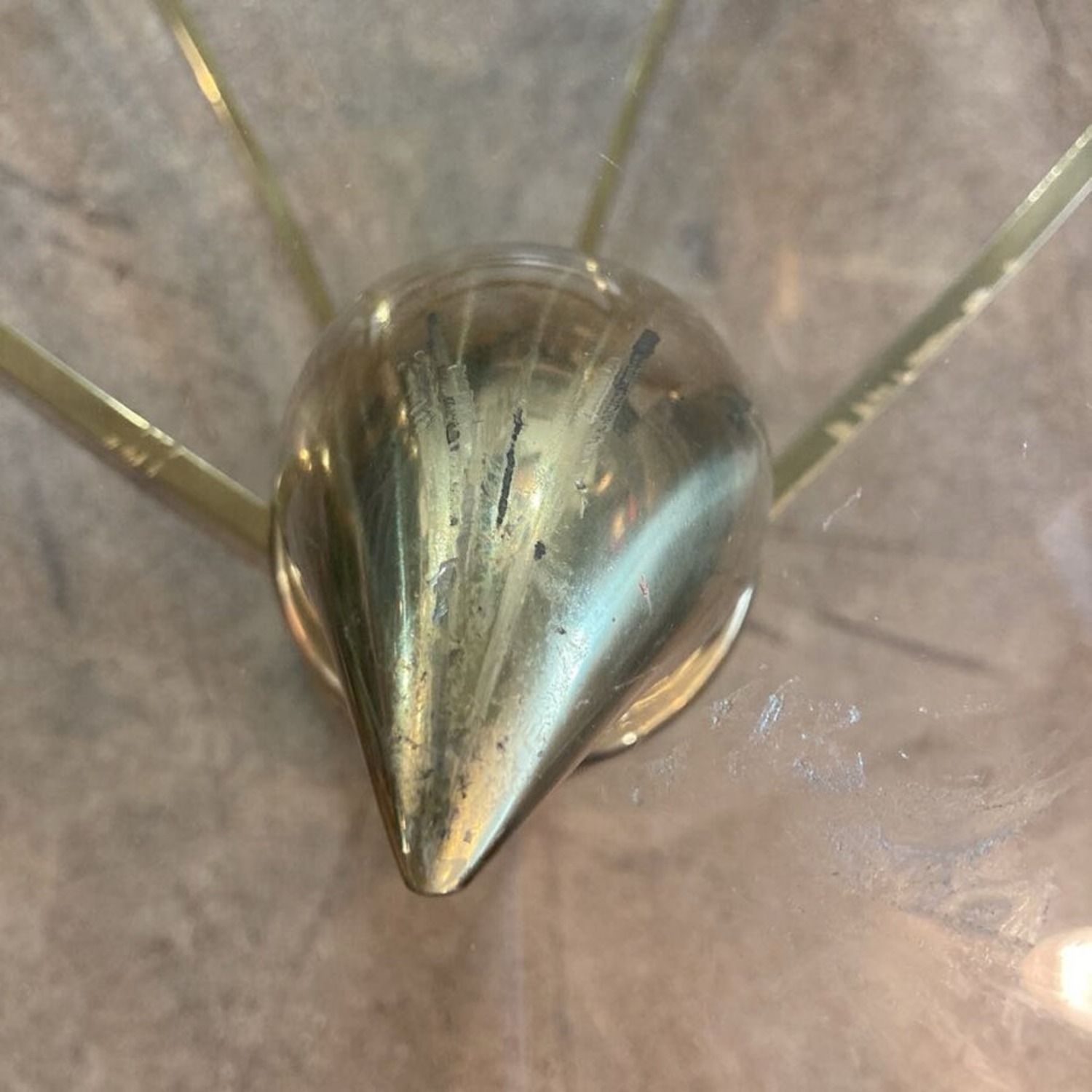 Faux Italian Elephant Tusk & Brass Coffee Table - image-7