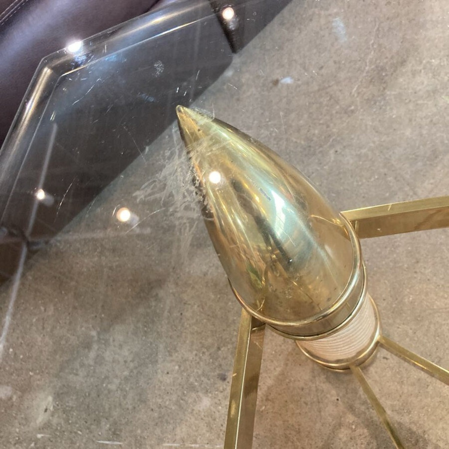 Faux Italian Elephant Tusk & Brass Coffee Table - image-6