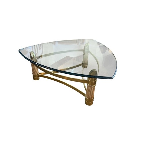 Used Faux Italian Elephant Tusk & Brass Coffee Table for sale on AptDeco