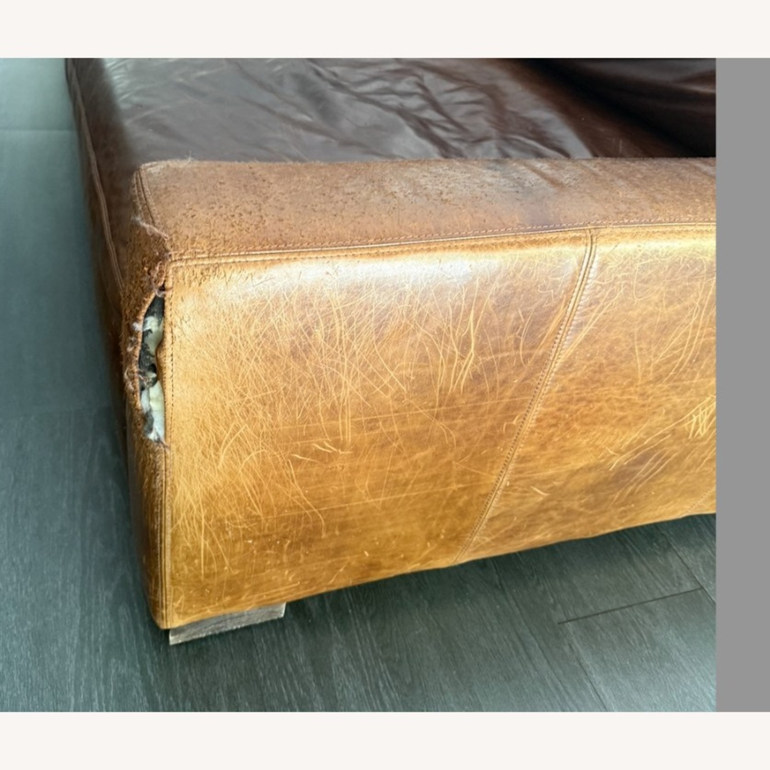 Restoration Hardware Maxwell Leather Sofa - image-3