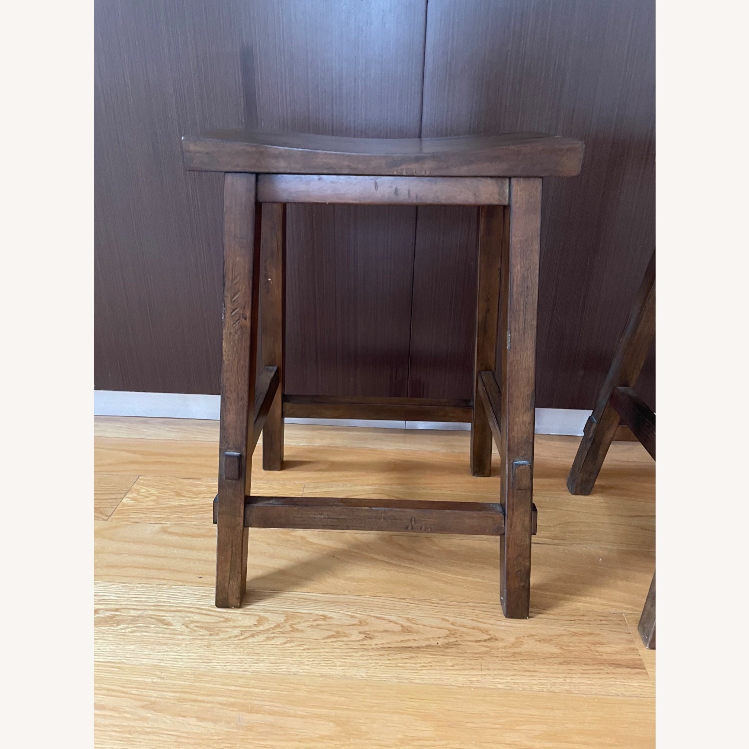 Set of 2 Solid Wood Counter Height Bar Stools  - image-4