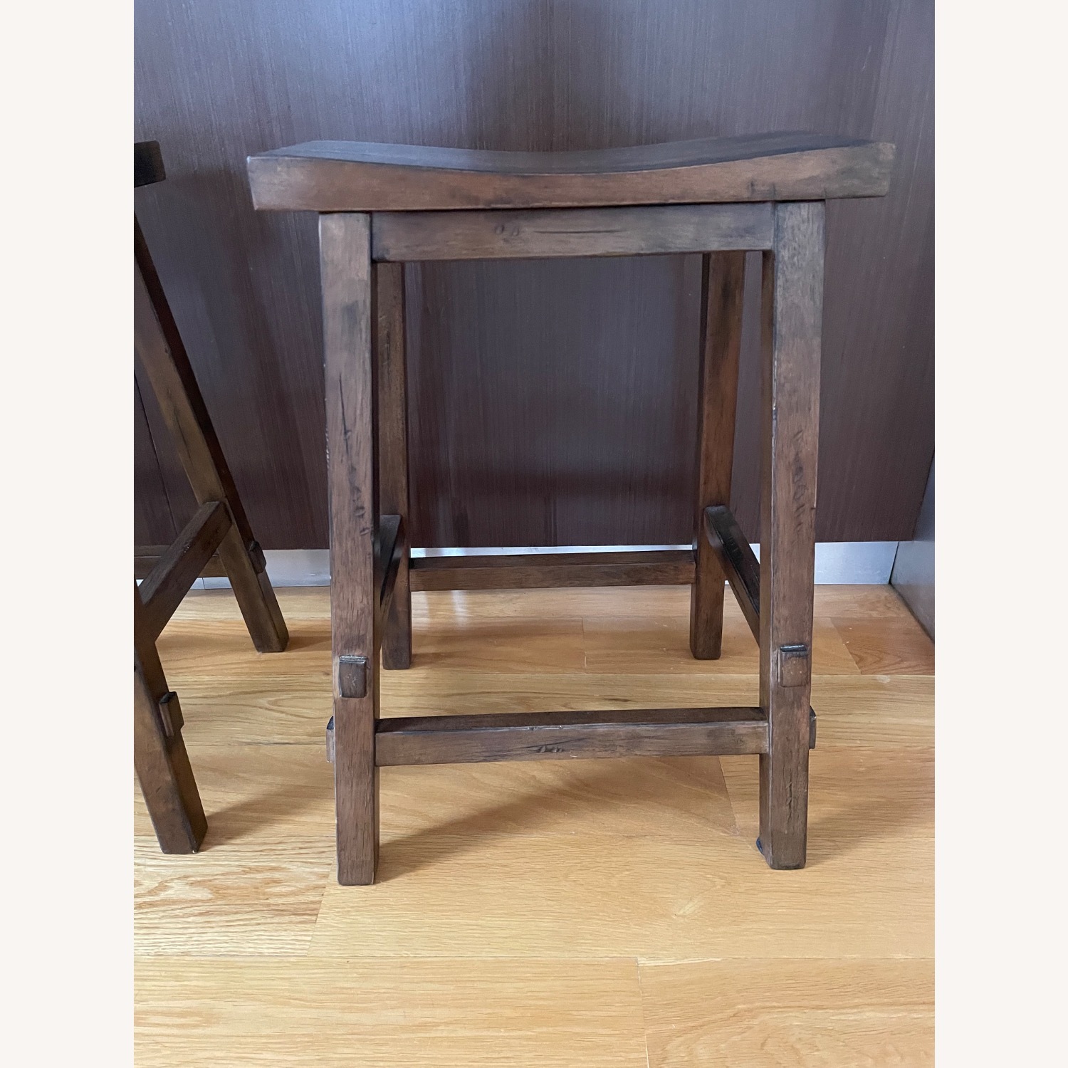 Set of 2 Solid Wood Counter Height Bar Stools  - image-5