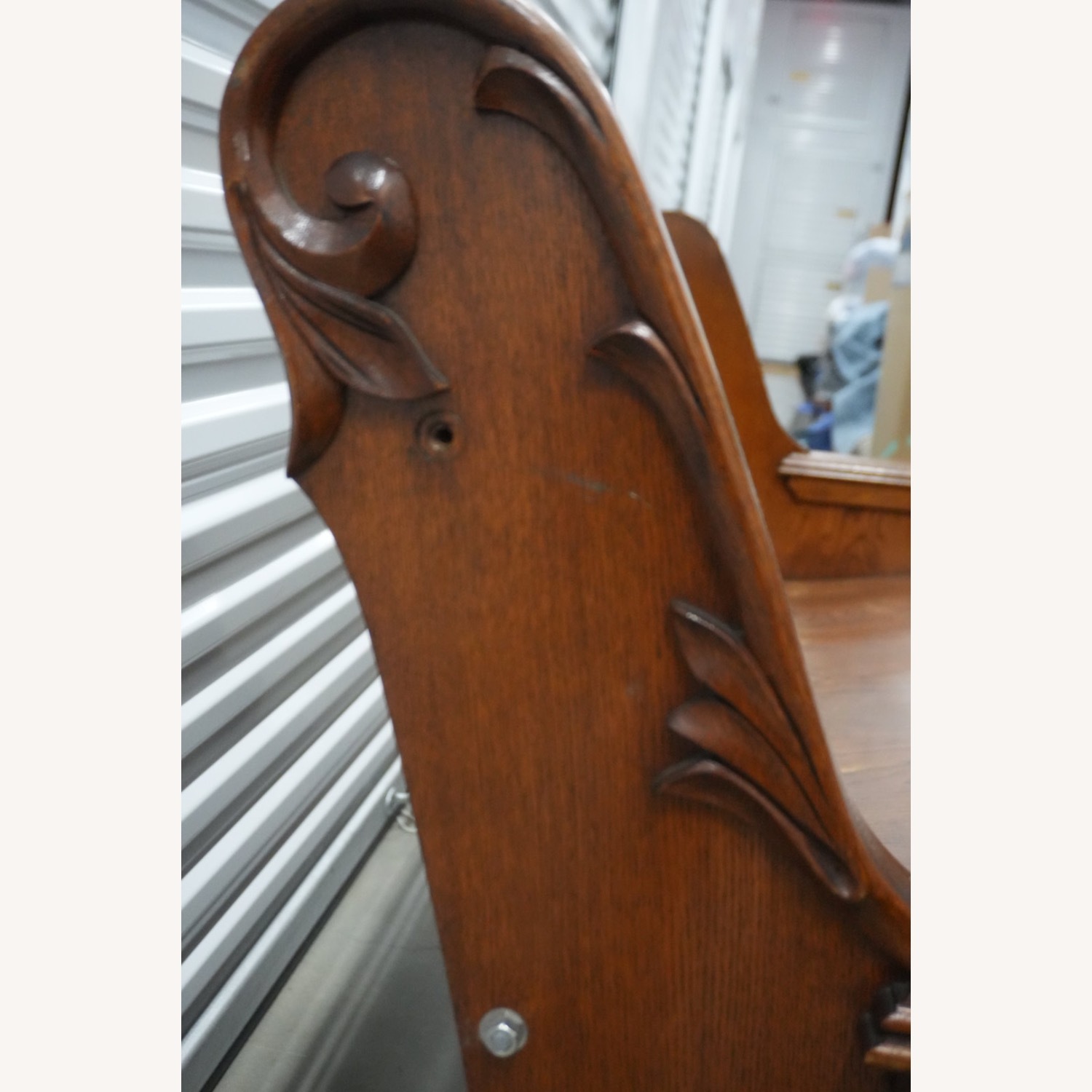 Vintage Solid Wood Church Pew Bench - image-4