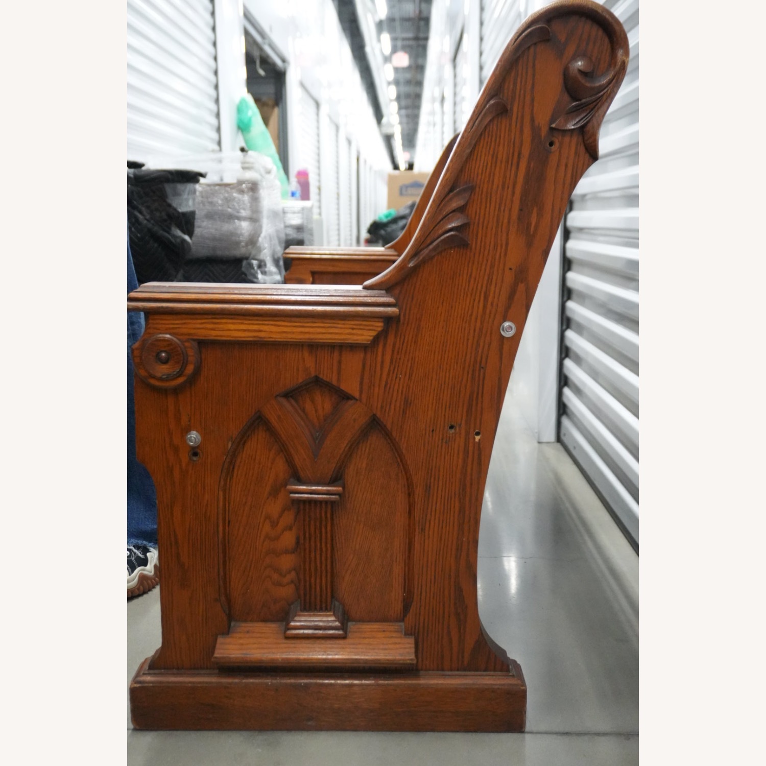 Vintage Solid Wood Church Pew Bench - image-1