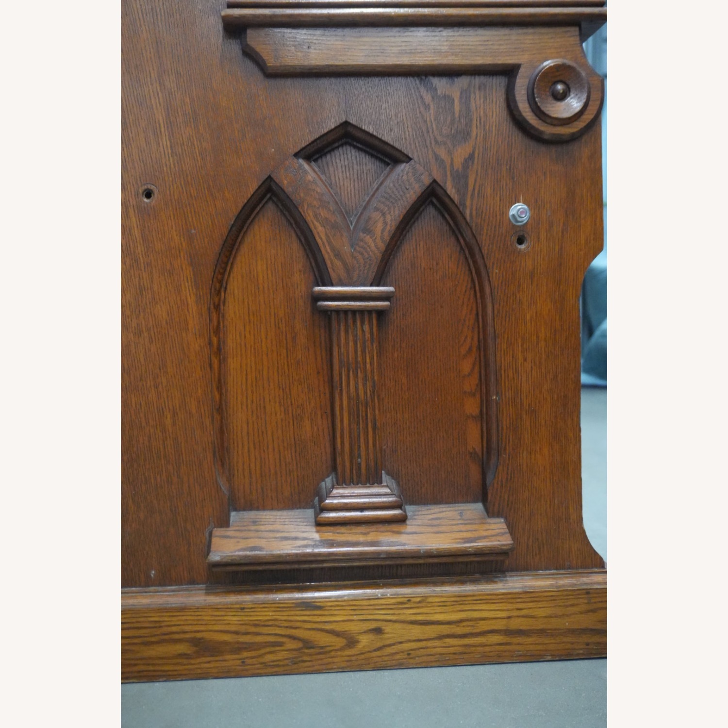 Vintage Solid Wood Church Pew Bench - image-3