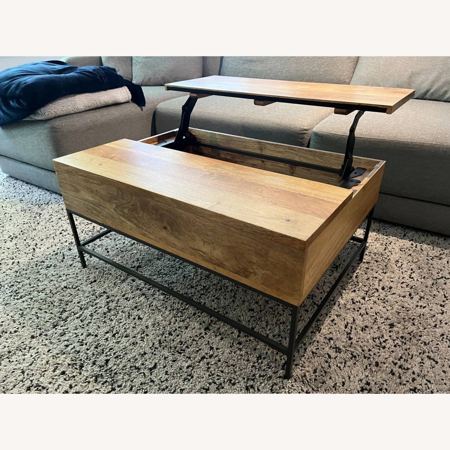 West Elm Industrial Storage Pop-Up Coffee Table - image-2