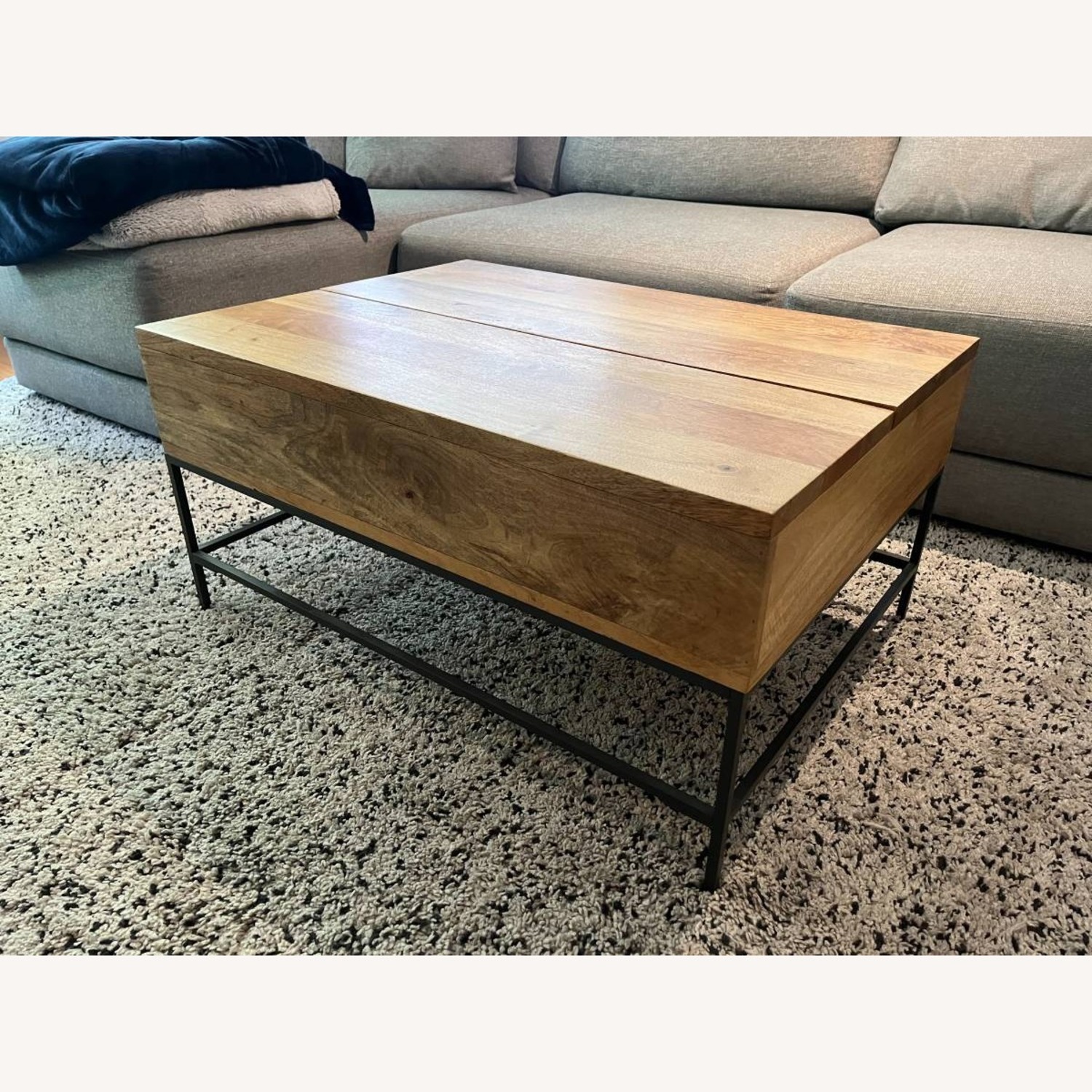 West Elm Industrial Storage Pop-Up Coffee Table - image-1