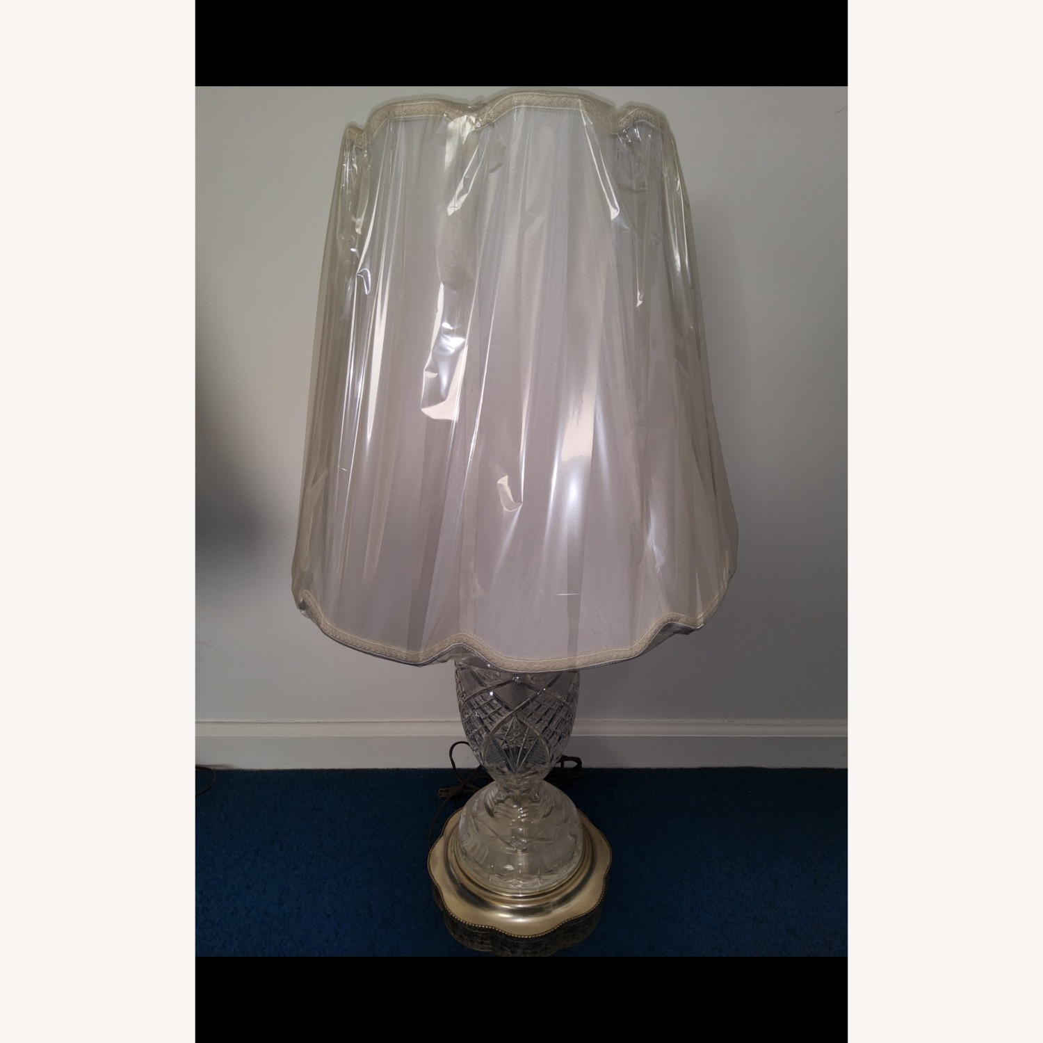 Matching Glass & Gold Base Table Lamps - image-1