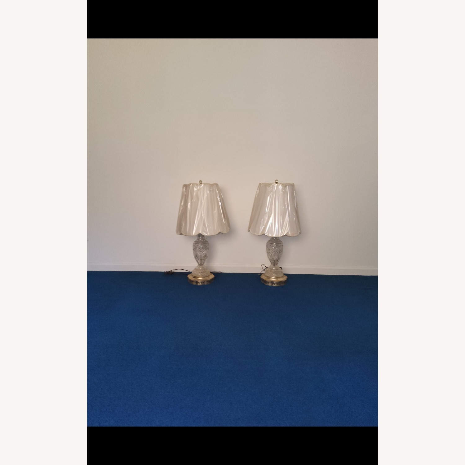 Matching Glass & Gold Base Table Lamps - image-3