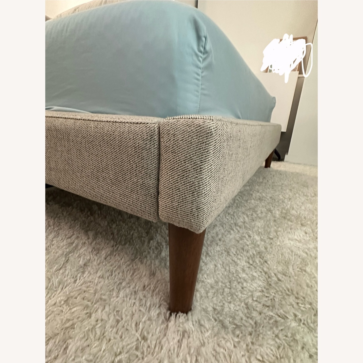 West Elm Grid-Tufted Upholstered Full Bed Frame - image-3
