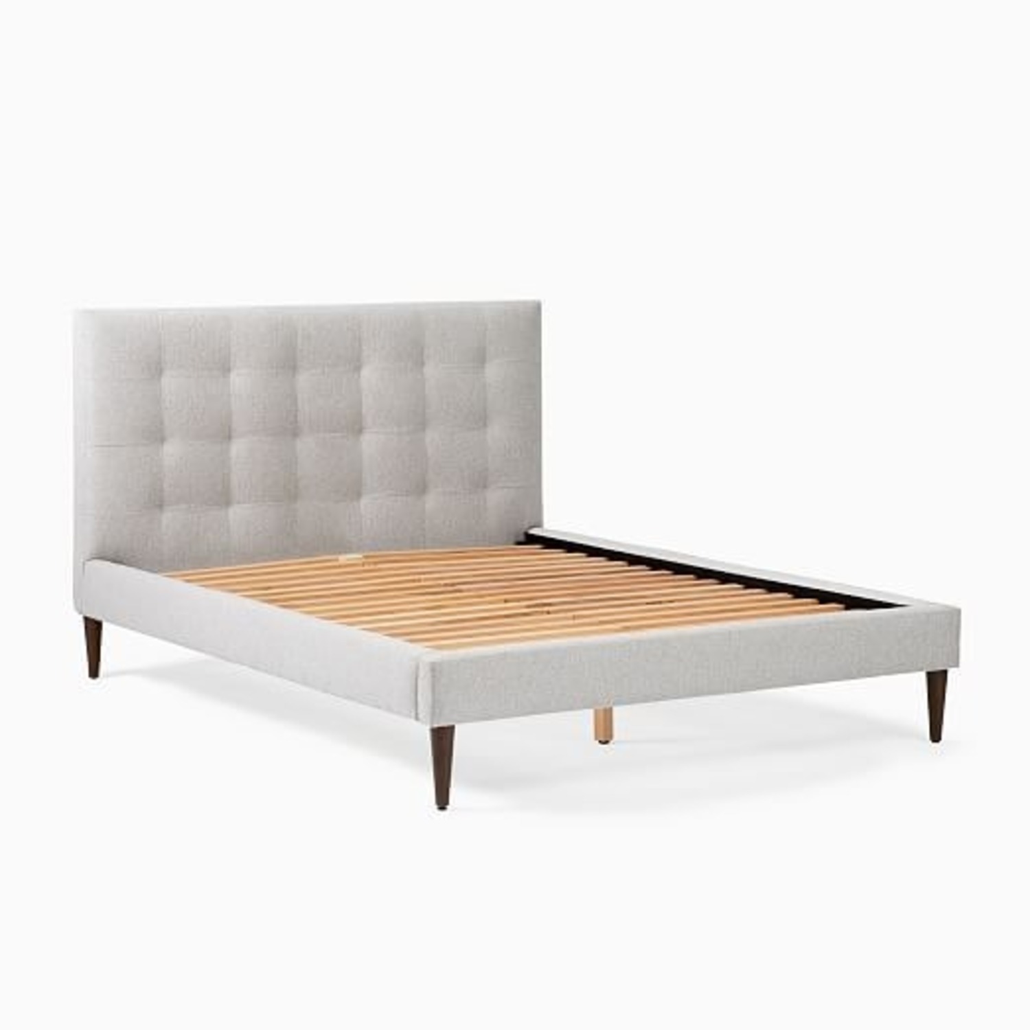 West Elm Grid-Tufted Upholstered Full Bed Frame - image-0