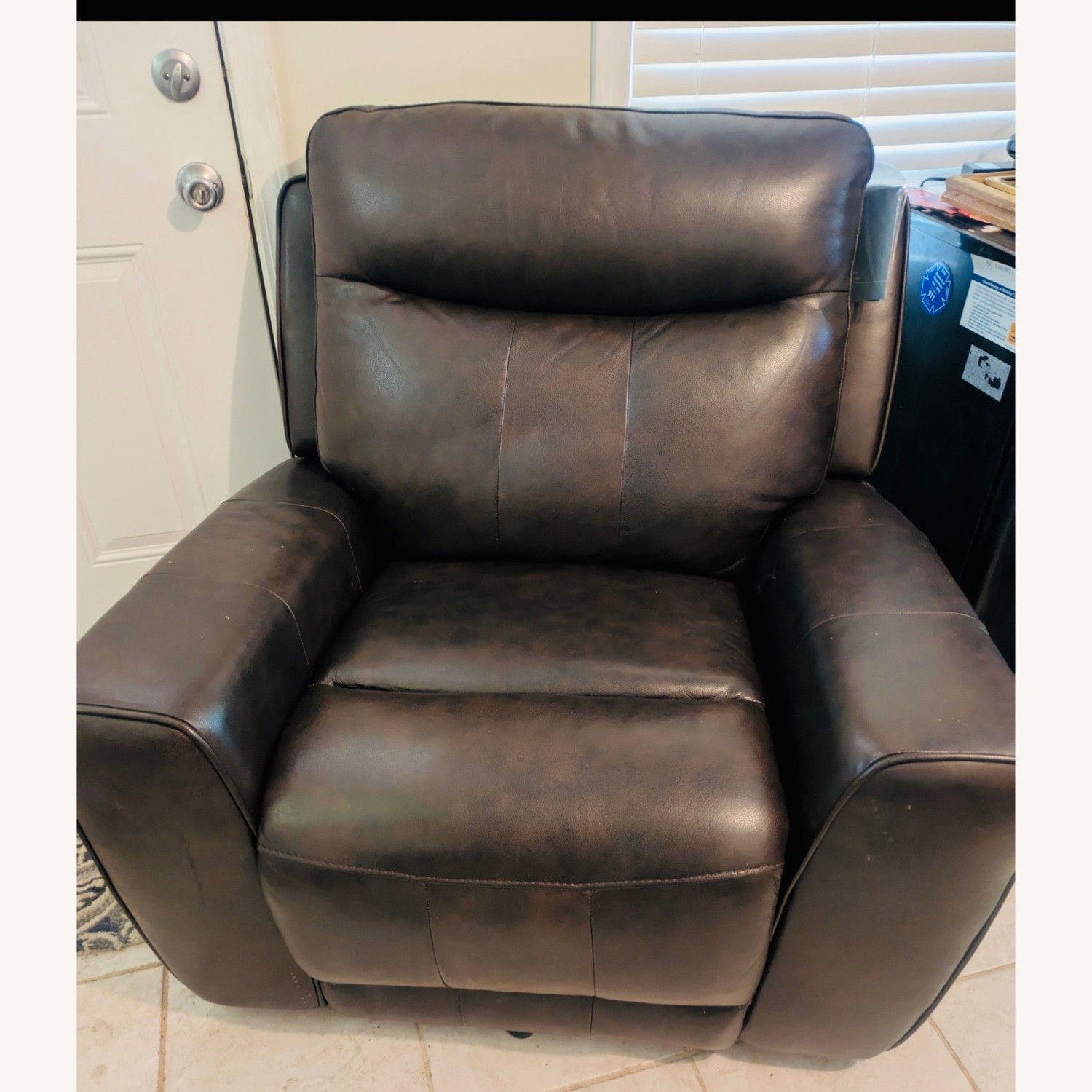 Macy's Dual Power Leather Recliner - image-1
