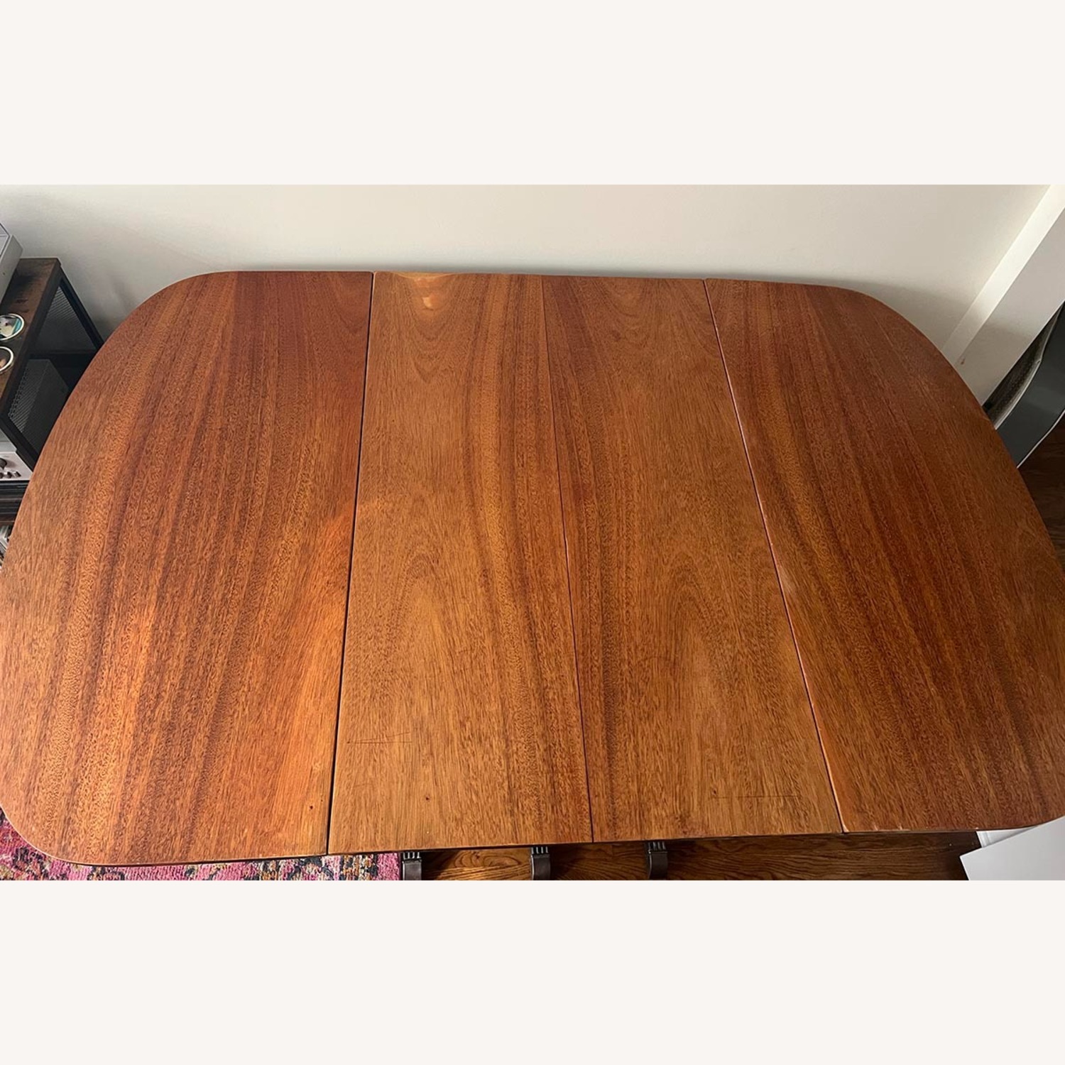 Vintage Wood Dining Table with Foldable Leaves - image-6