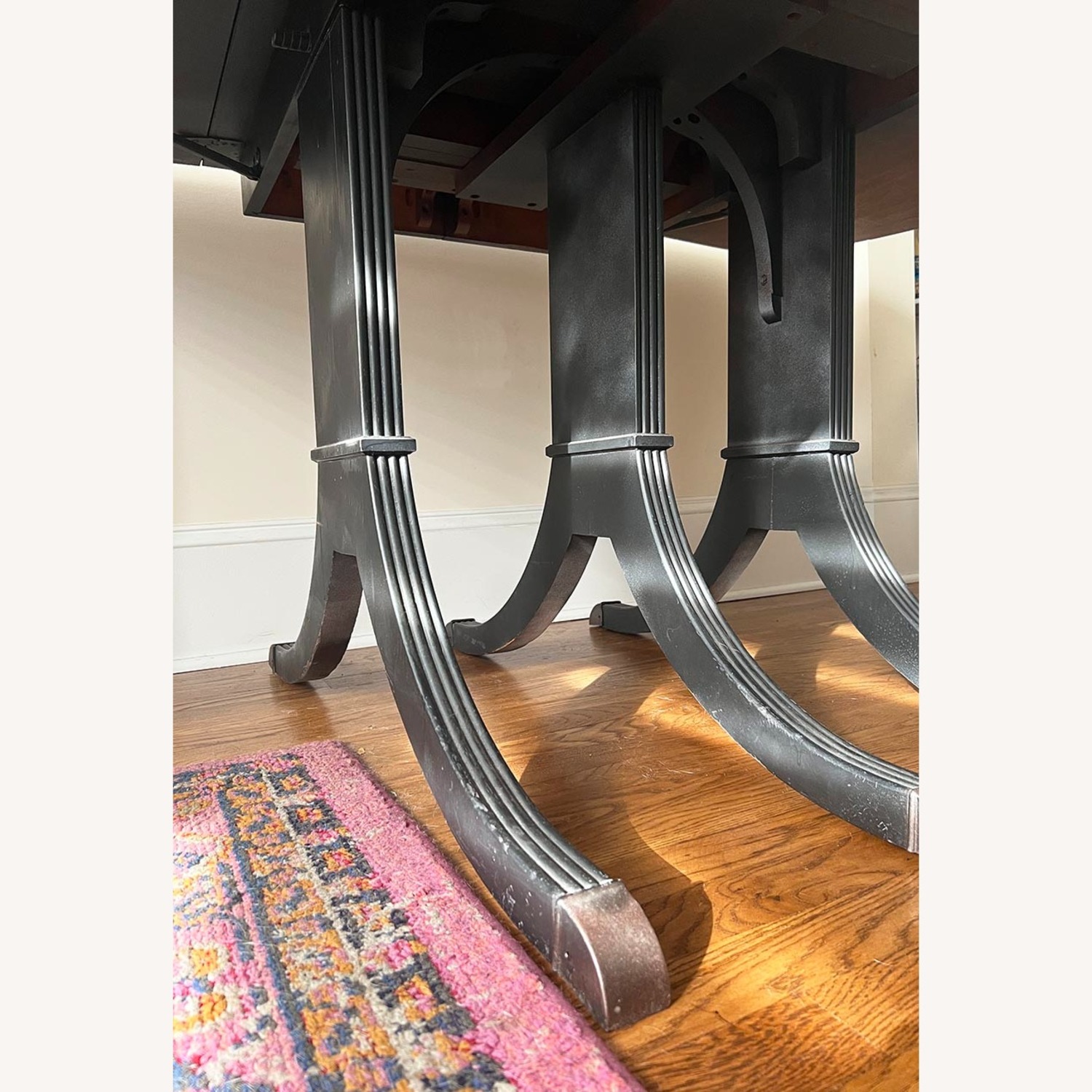 Vintage Wood Dining Table with Foldable Leaves - image-7