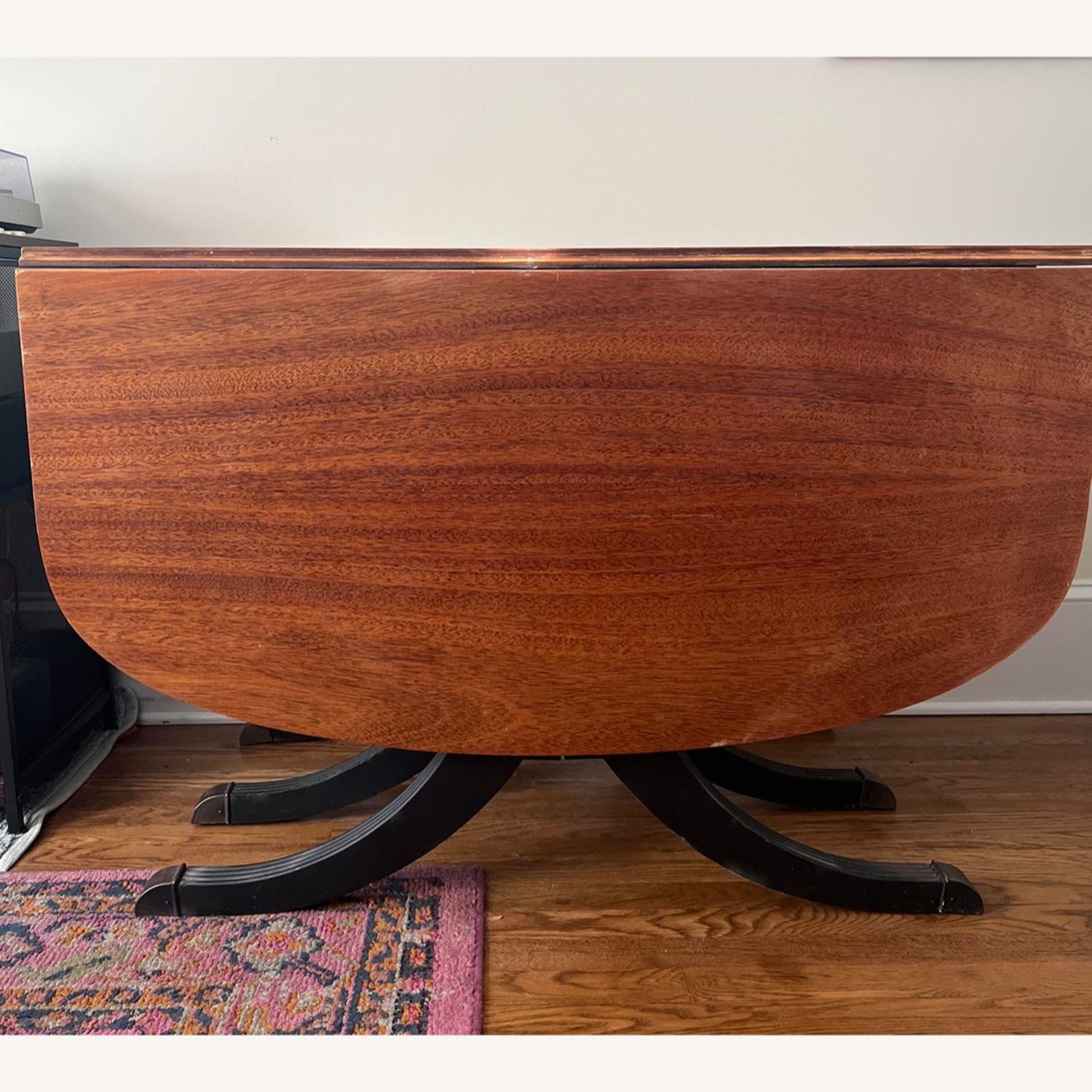 Vintage Wood Dining Table with Foldable Leaves - image-4