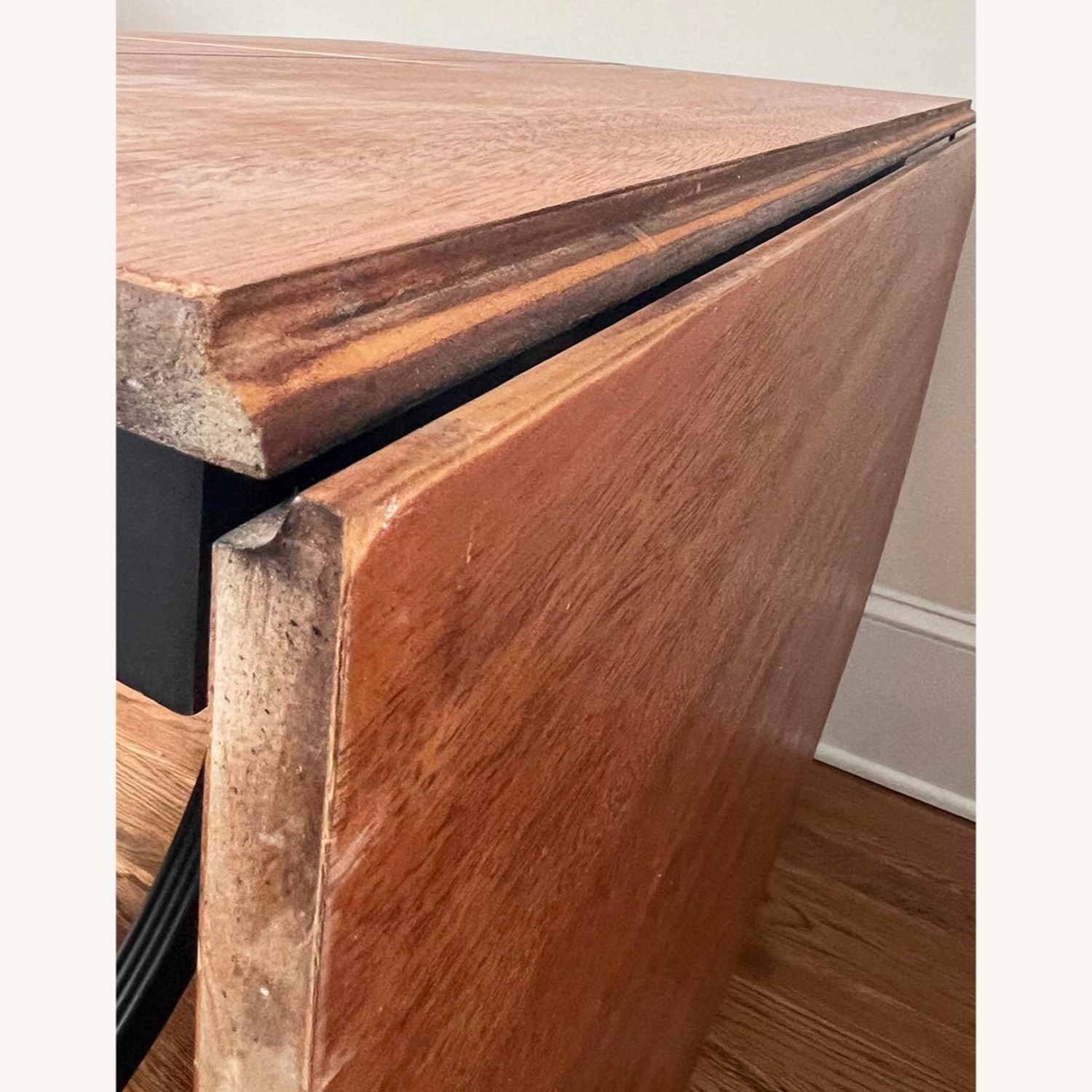 Vintage Wood Dining Table with Foldable Leaves - image-2