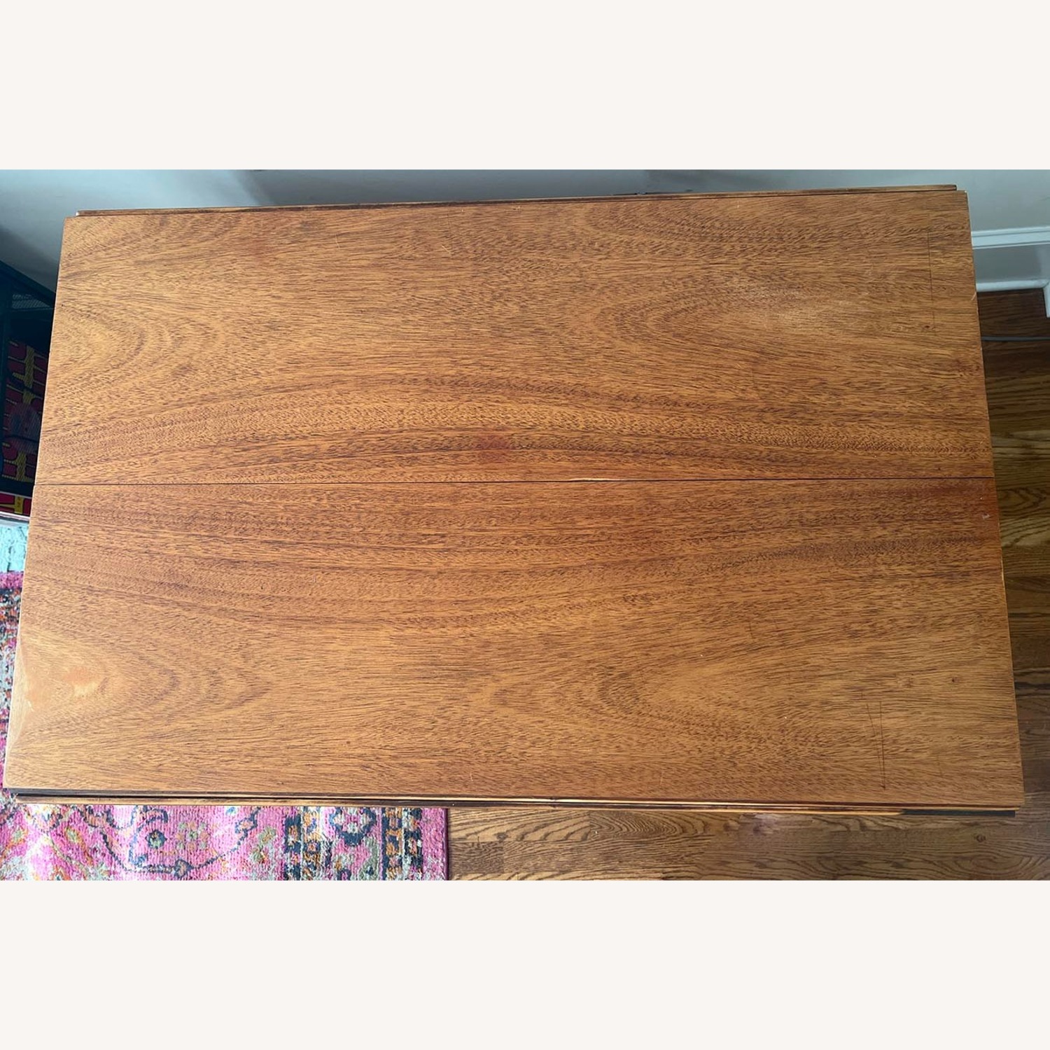 Vintage Wood Dining Table with Foldable Leaves - image-1