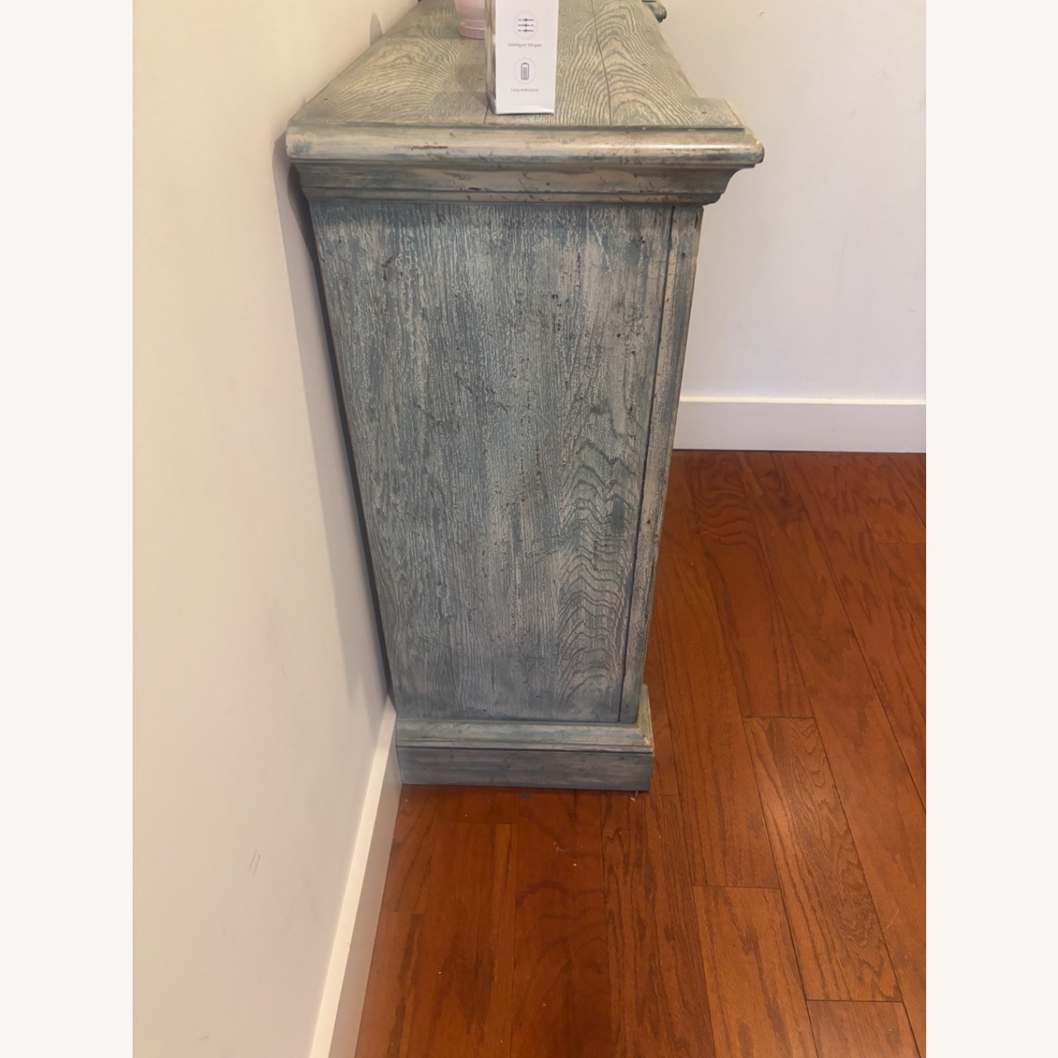Distressed Wood Cabinet With Shelves - AptDeco