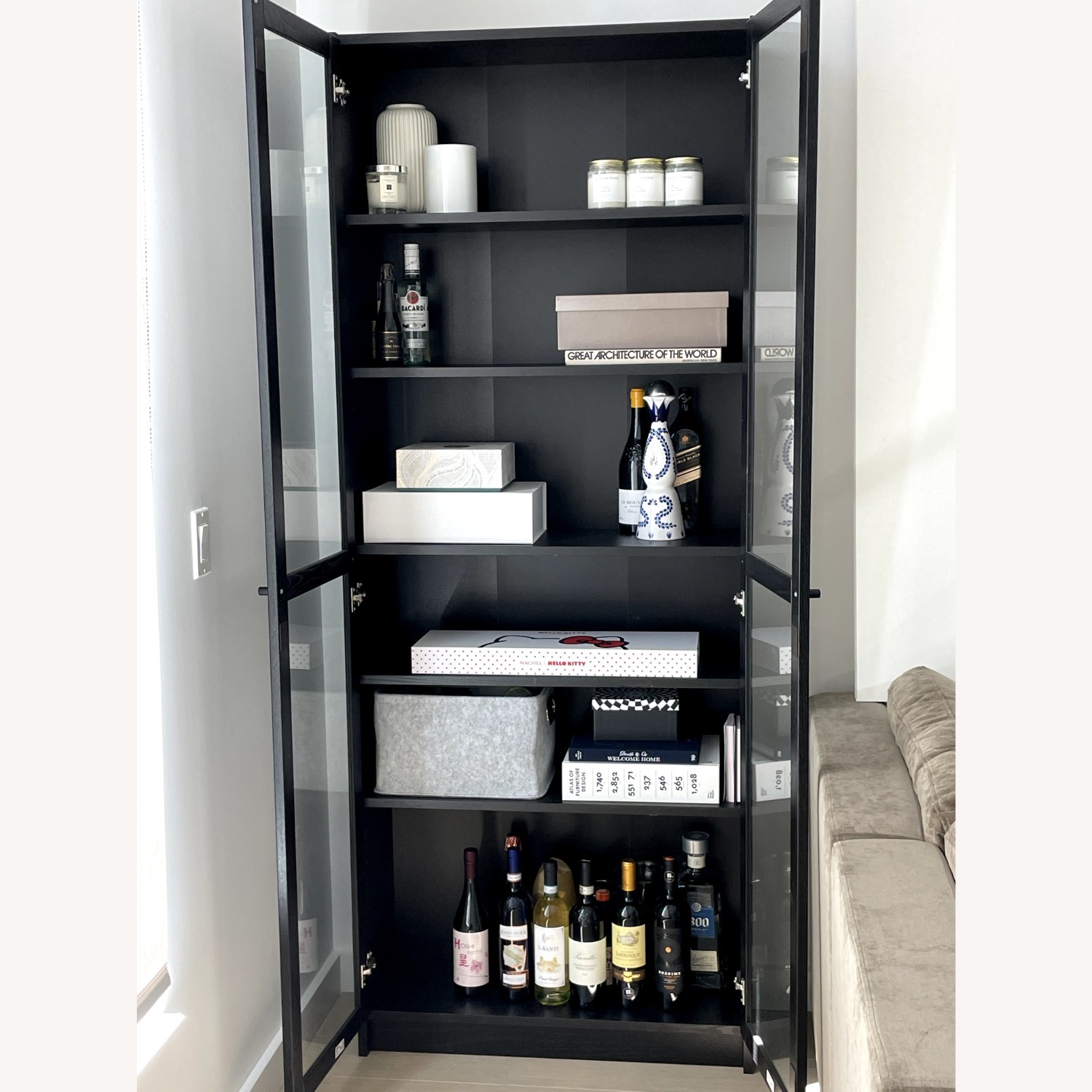 IKEA BILLY Bookcase with OXBERG Doors - image-6