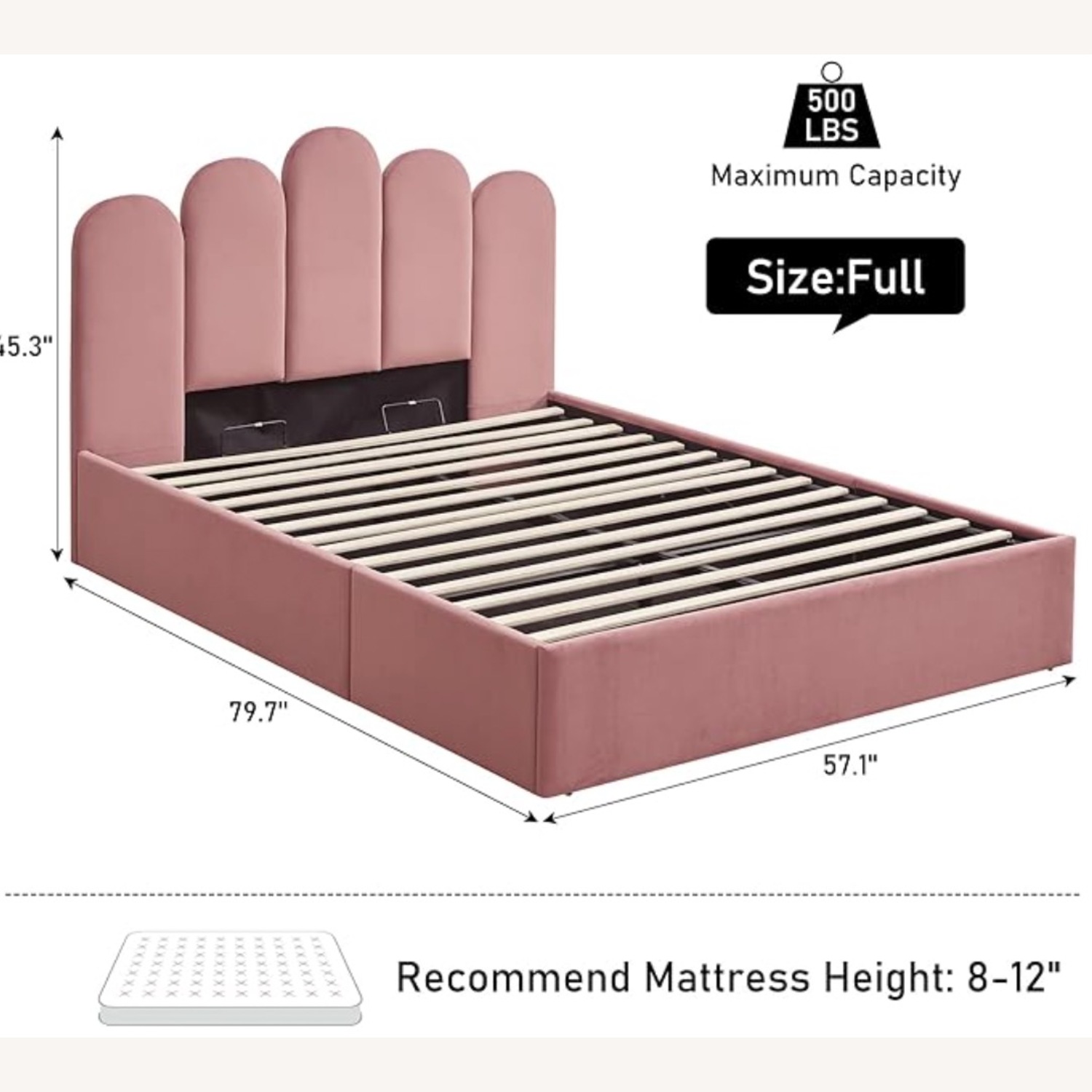 Lift Up Storage Bed Full Size - image-2