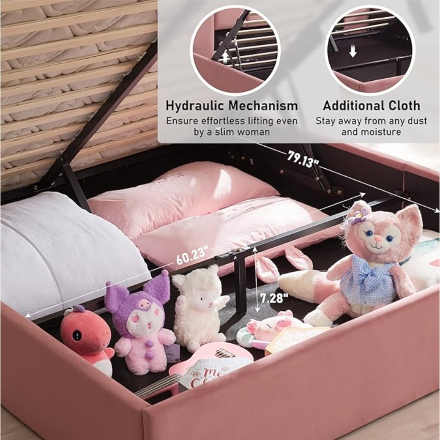 Lift Up Storage Bed Full Size - image-1