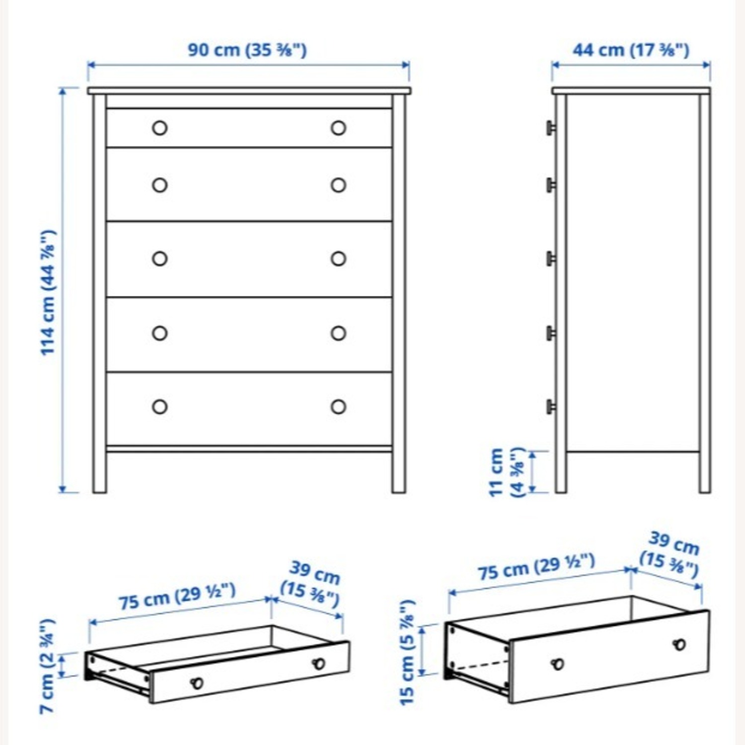 IKEA KOPPANG 5-Drawer Chest – Black-Brown - image-8