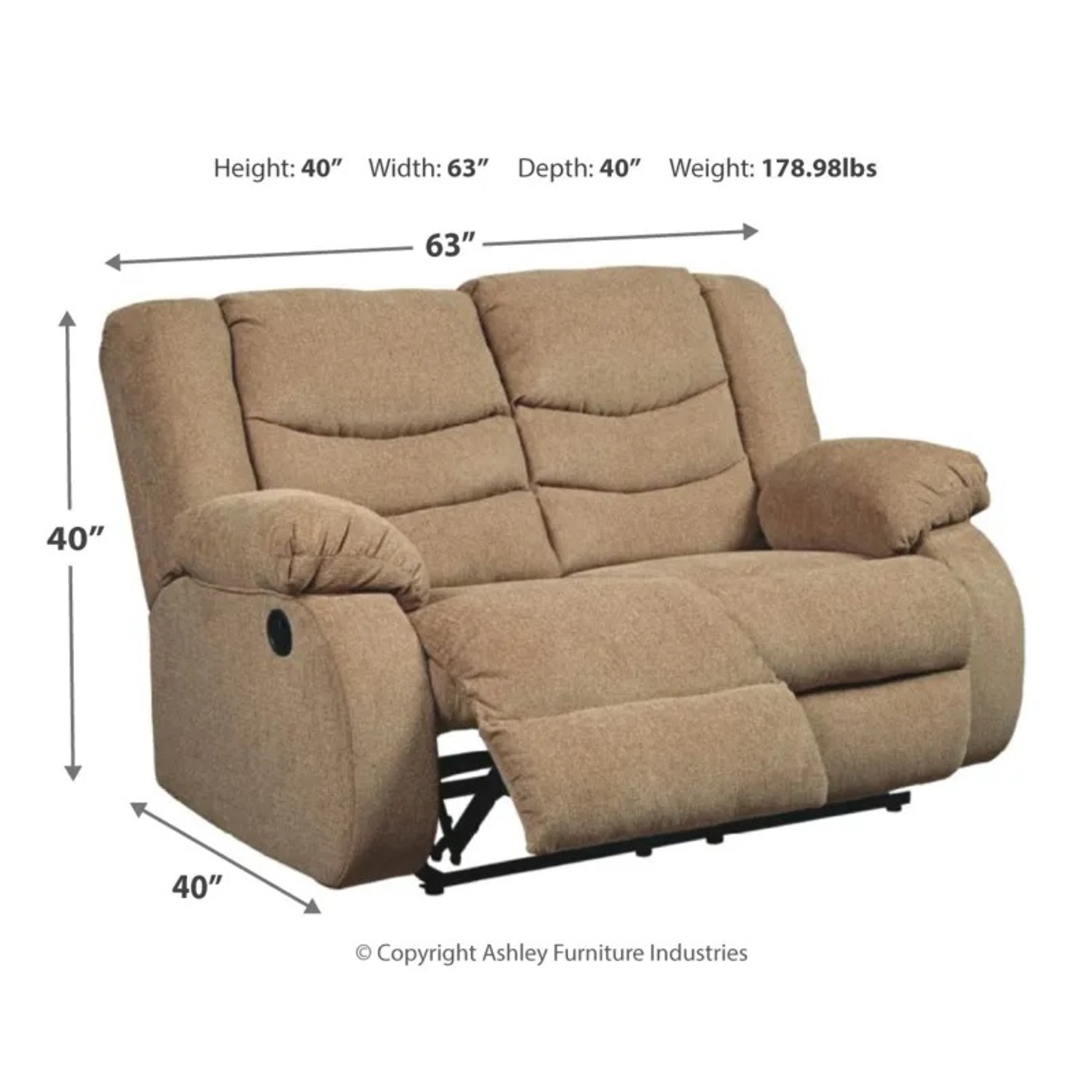 Ashley Loveseat Recliner - image-3