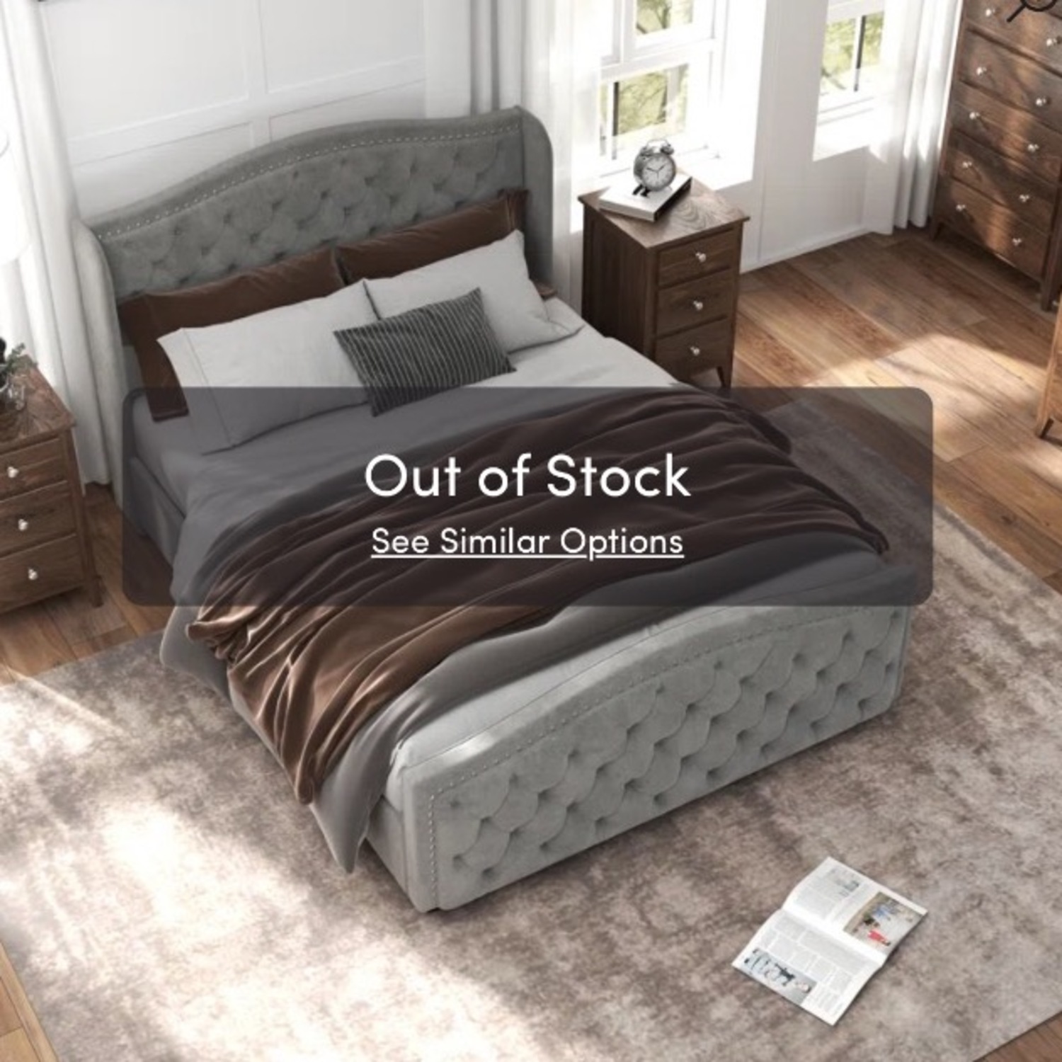 Wayfair Grey Tufted Kassaia Bed - image-2