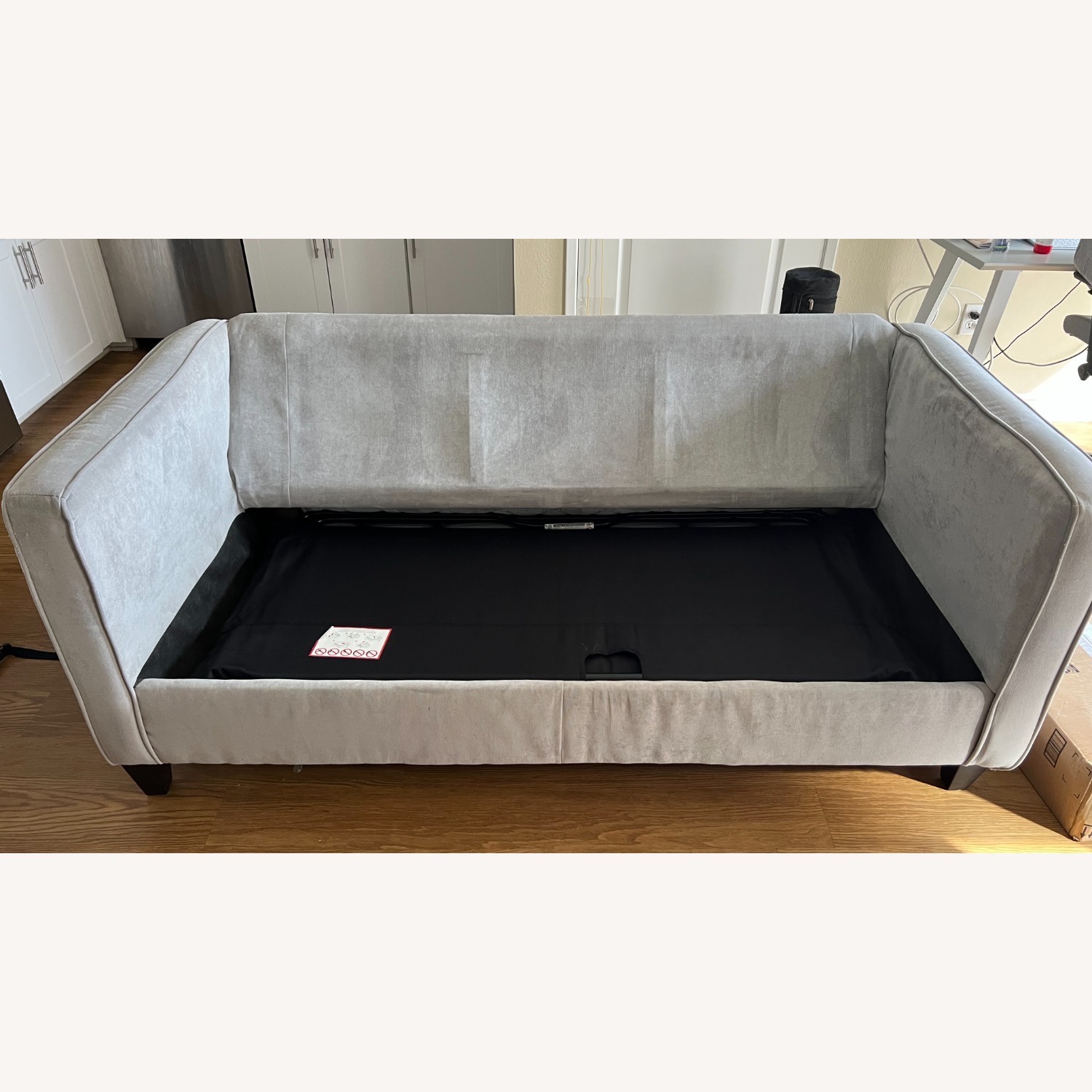 Alery Gray 72” Square Arm Couch with Pull Out Sofa Bed - image-8