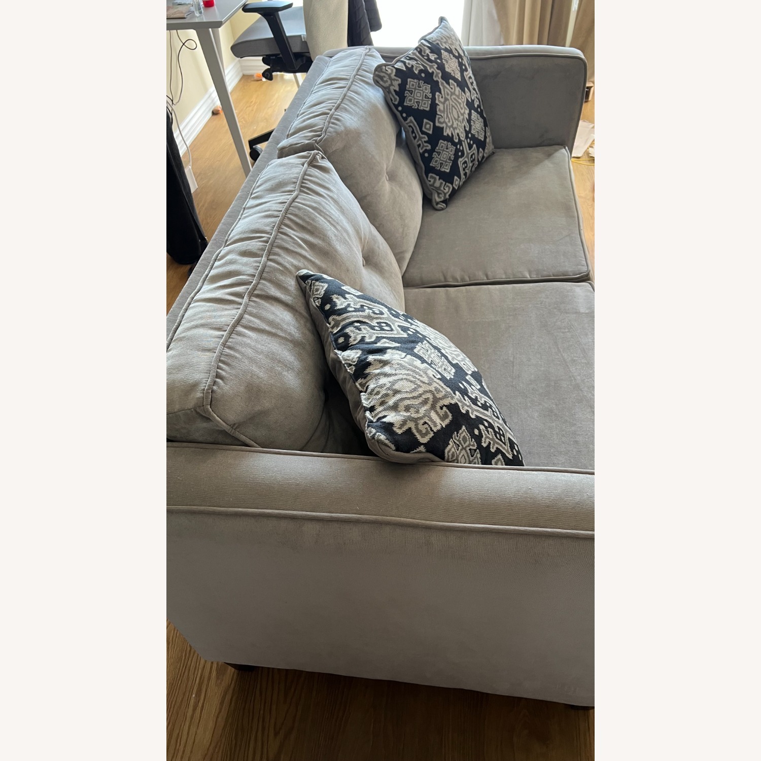 Alery Gray 72” Square Arm Couch with Pull Out Sofa Bed - image-6