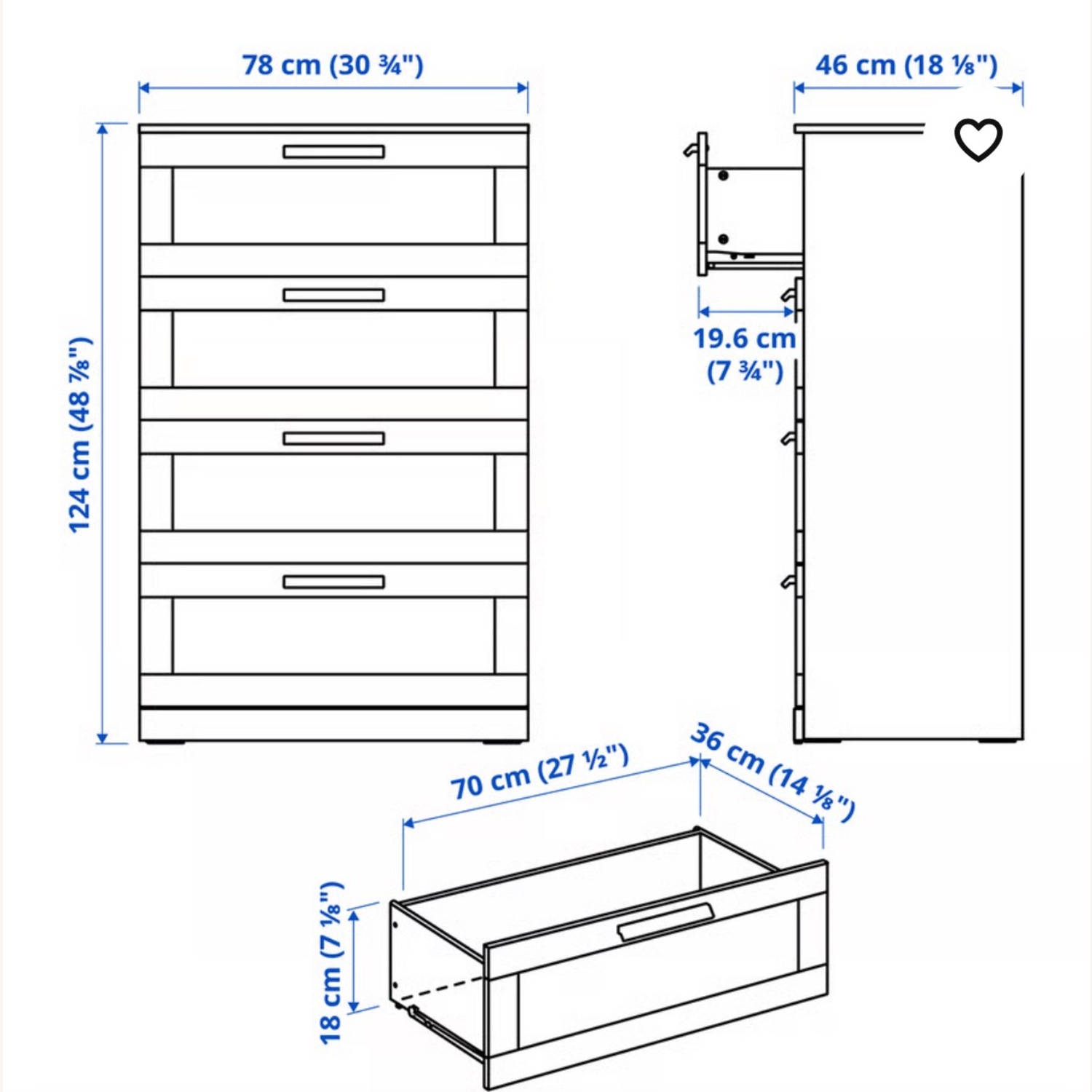 IKEA BRIMNES 4-drawer Dresser - image-2
