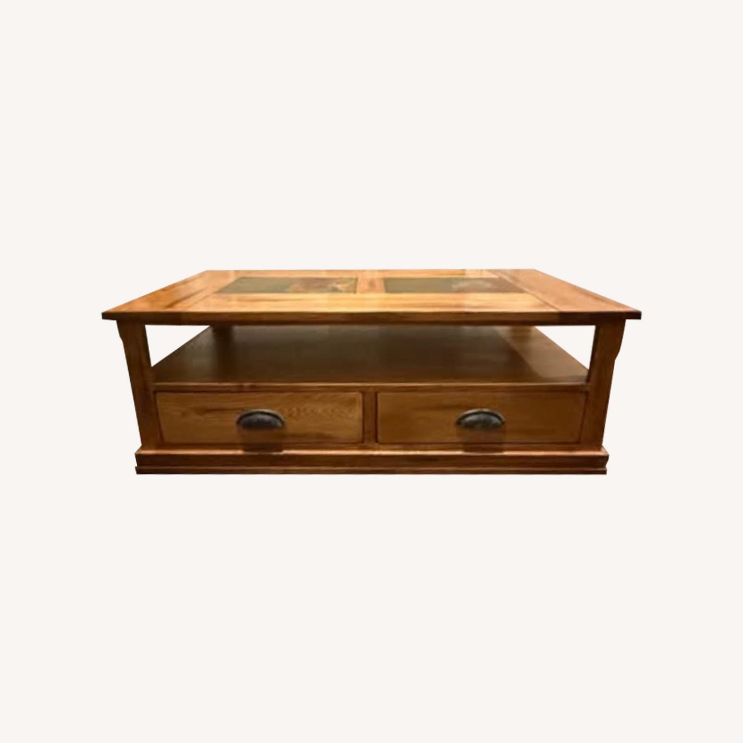 Solid Oak Coffee Table - image-0