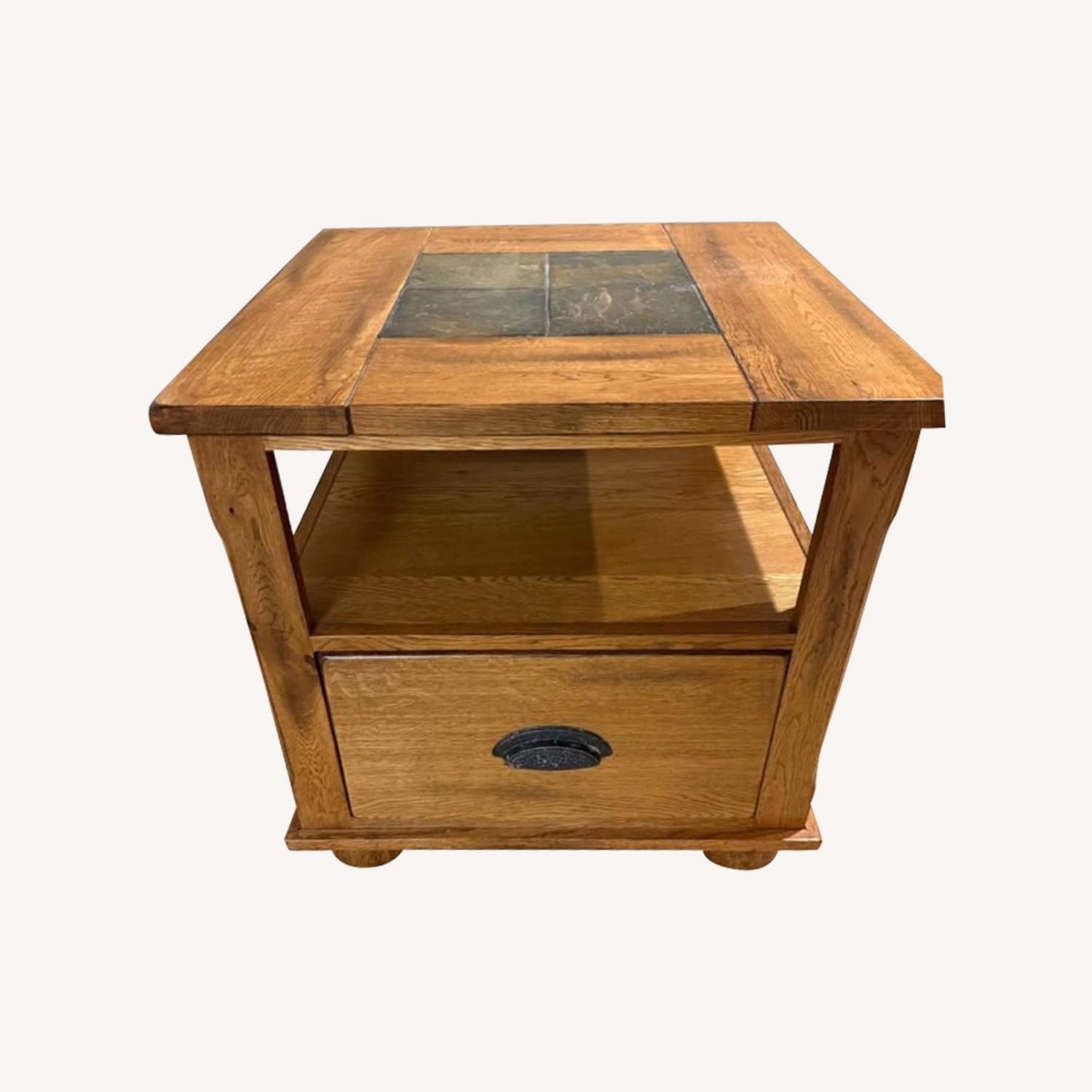 Solid Oak End Tables - image-0