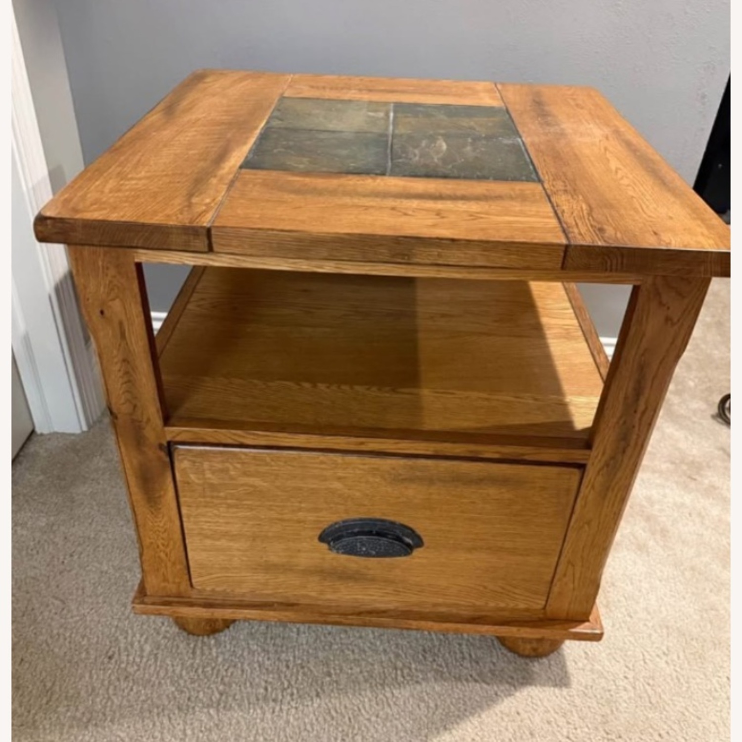 Solid Oak End Tables - image-9