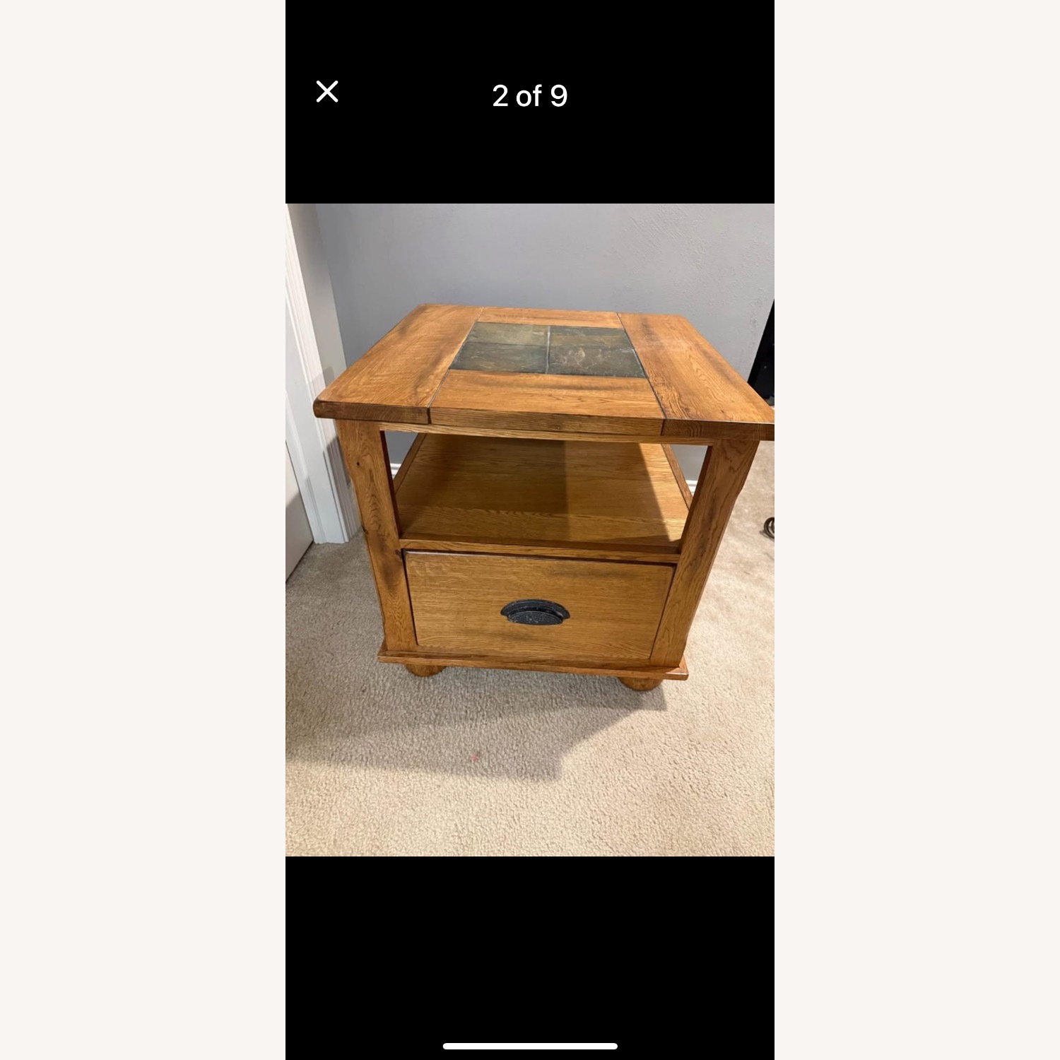 Solid Oak End Tables - image-1