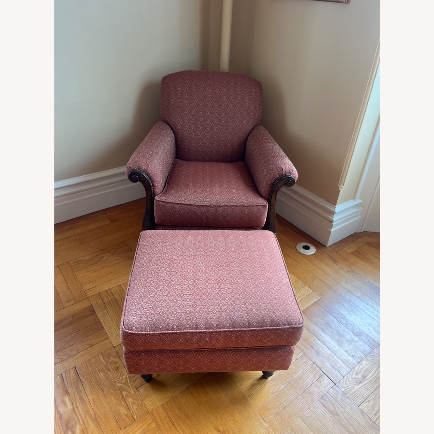 Thomasville Accent Chair and Ottoman - image-1